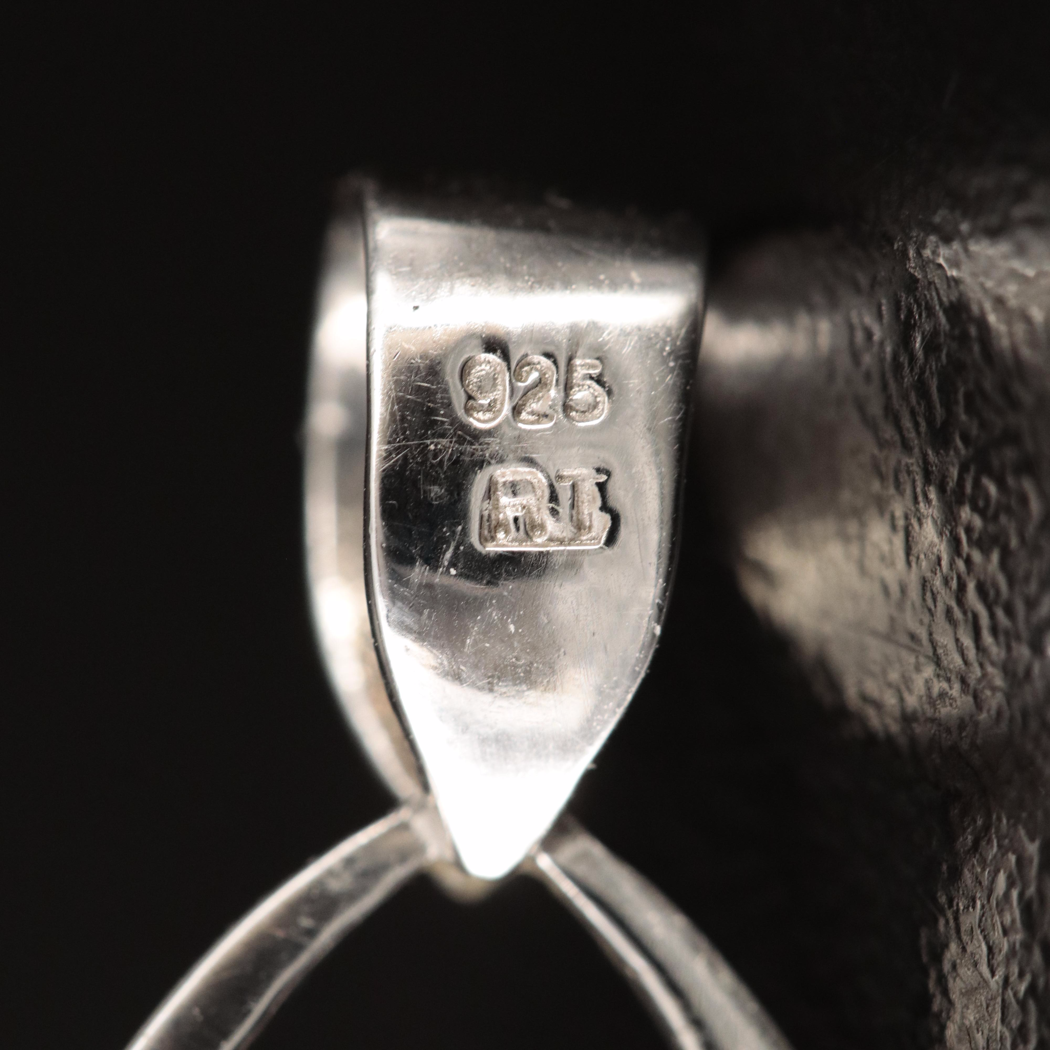 Sterling Labradorite and Sapphire Pendant