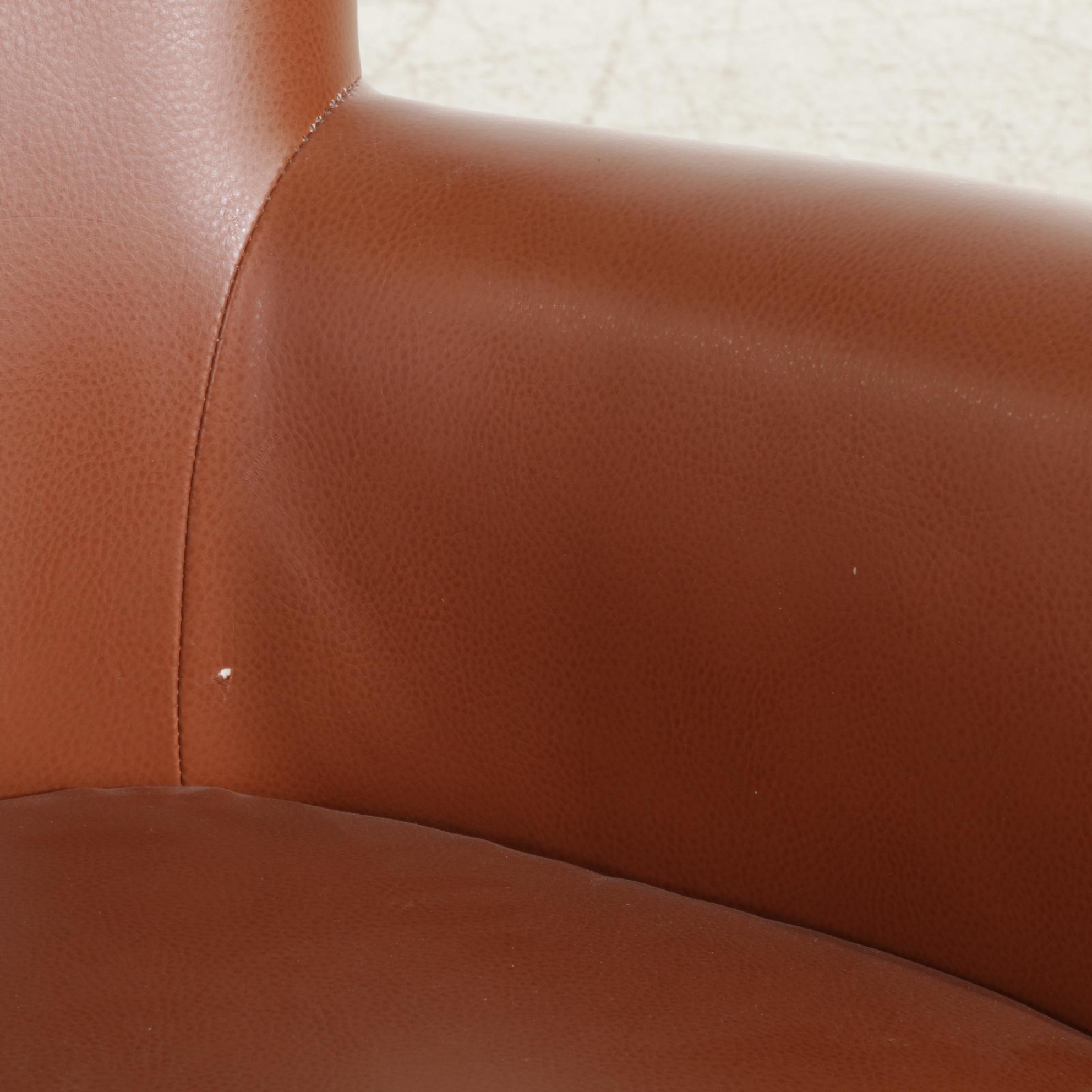 Faux Leather and Brass-Tacked Club Chair