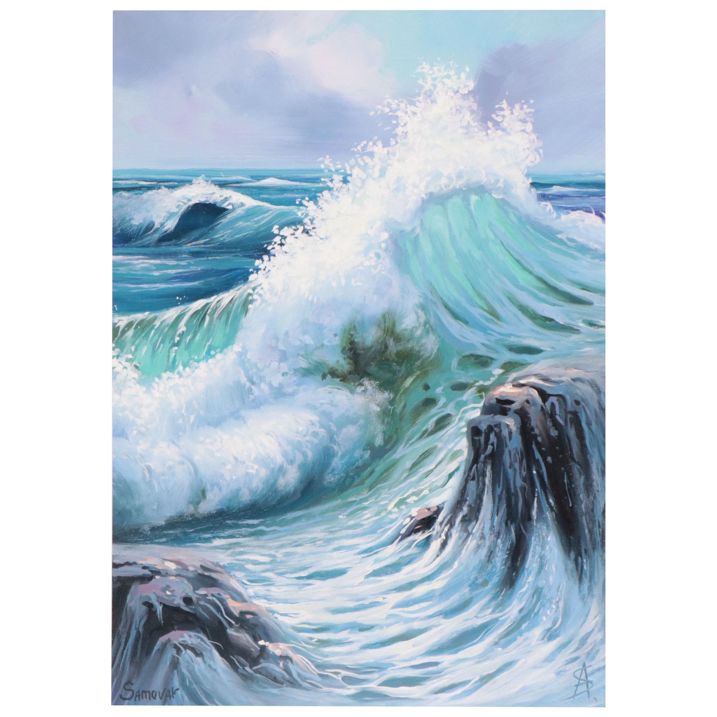 Acrylic Painting of a Seascape, 21st Century