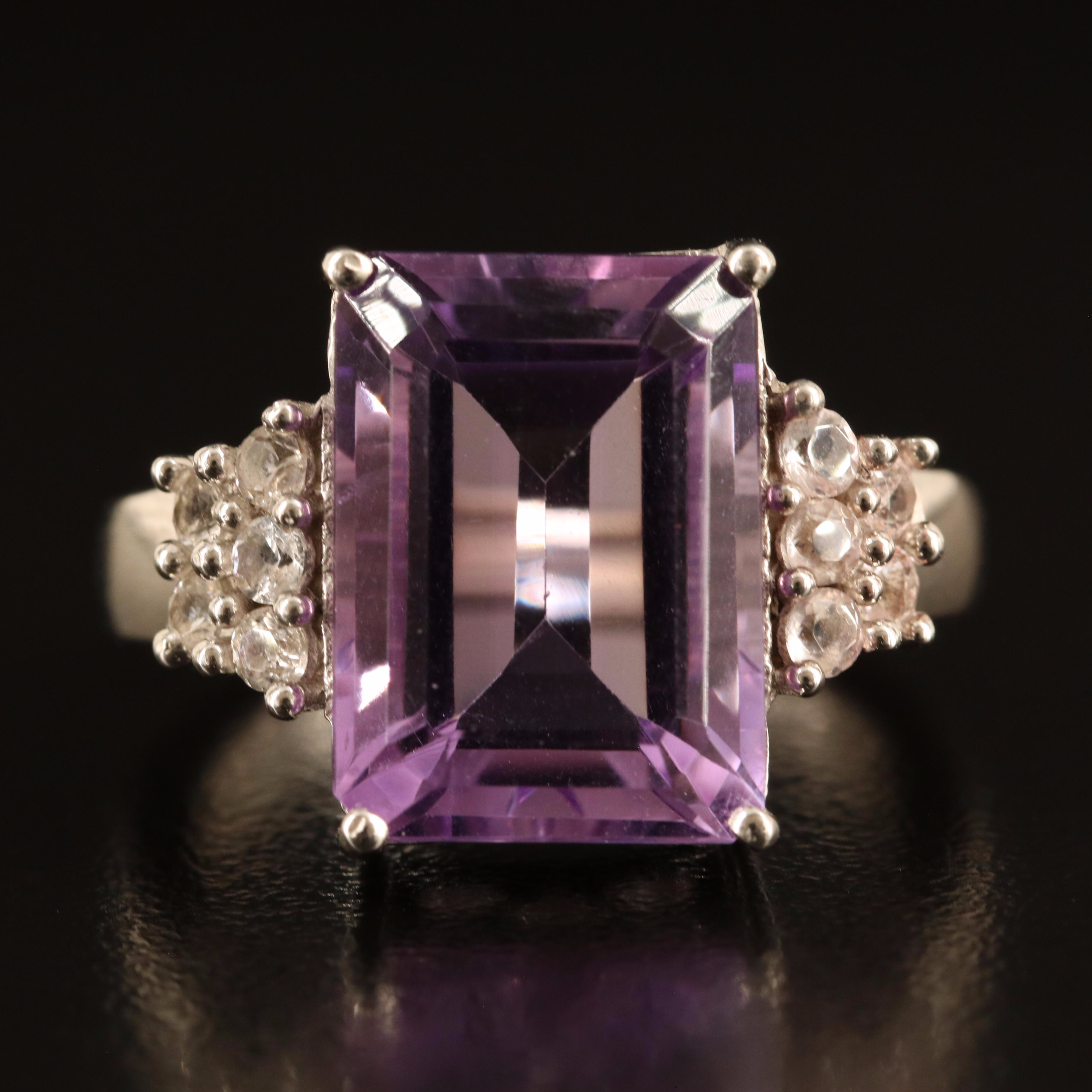 Sterling Amethyst and Topaz Ring