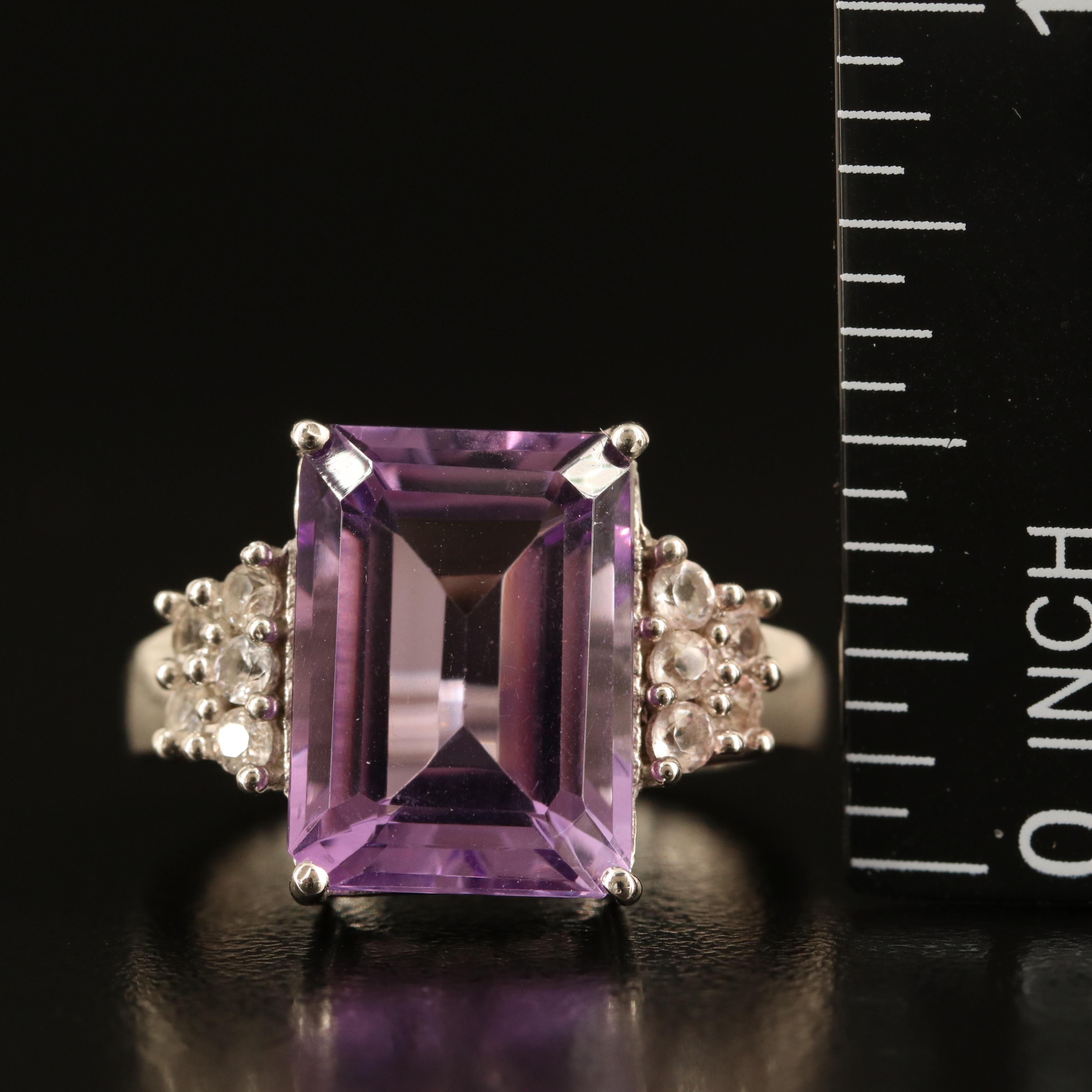 Sterling Amethyst and Topaz Ring