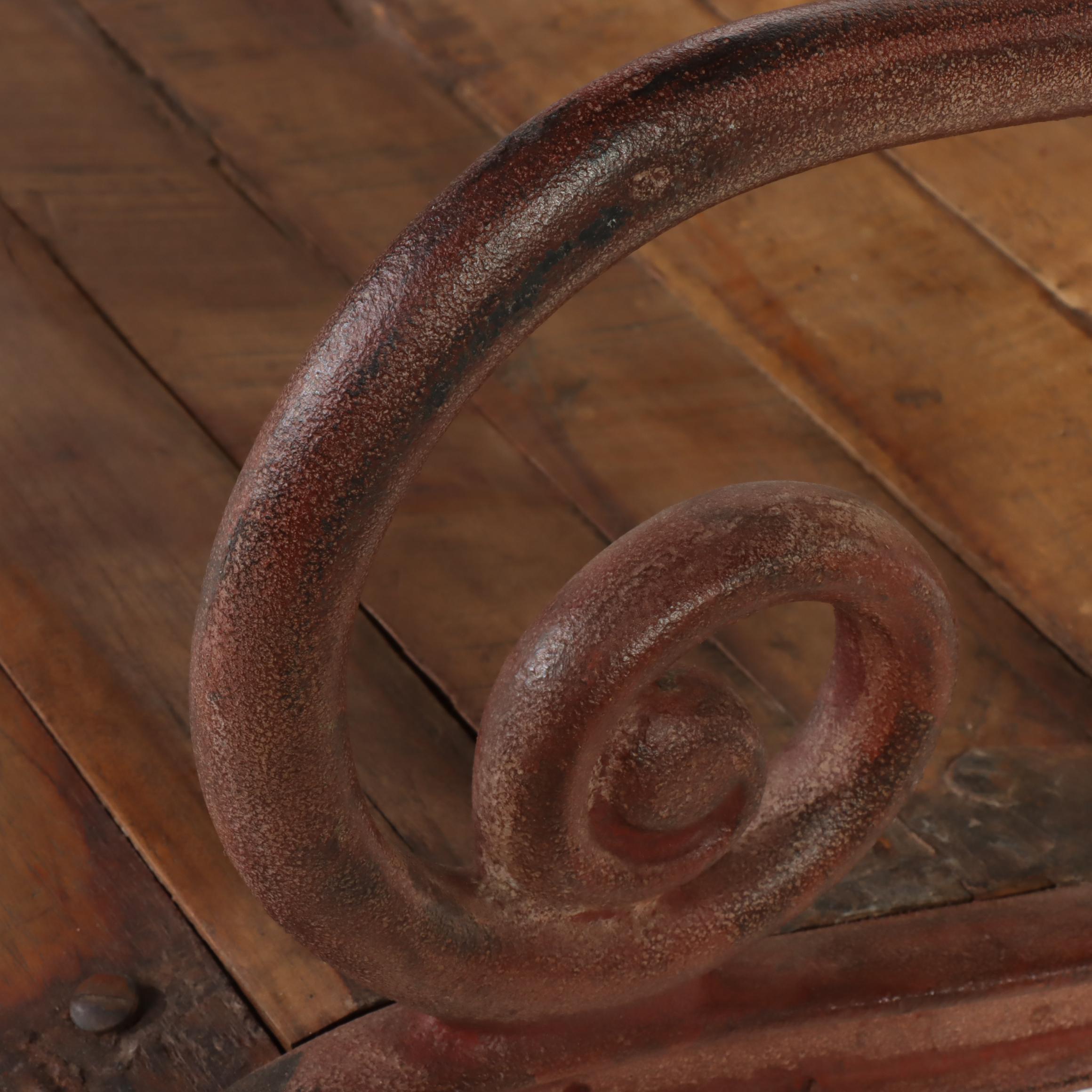 Iron and Wood Slat Park Bench