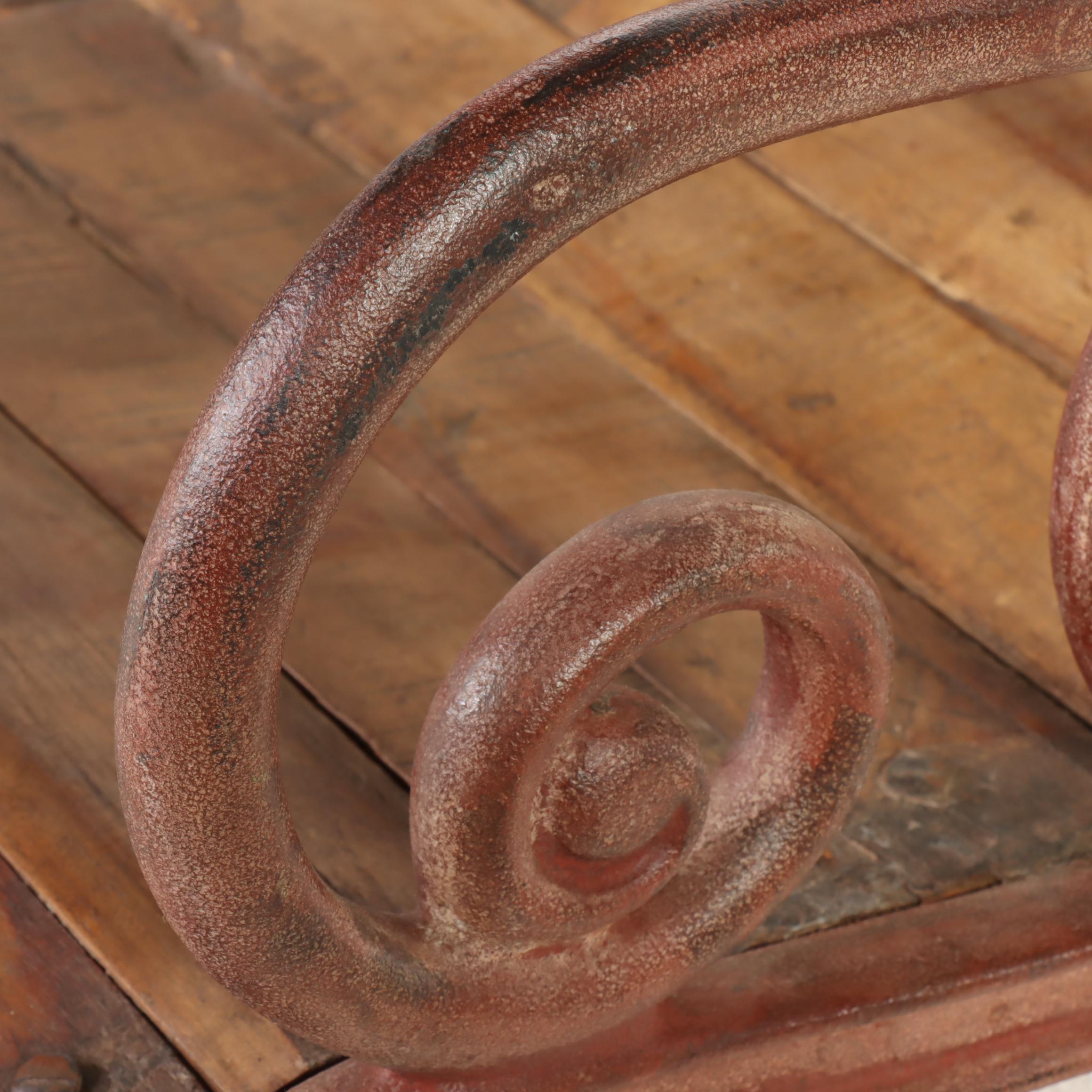 Iron and Wood Slat Park Bench