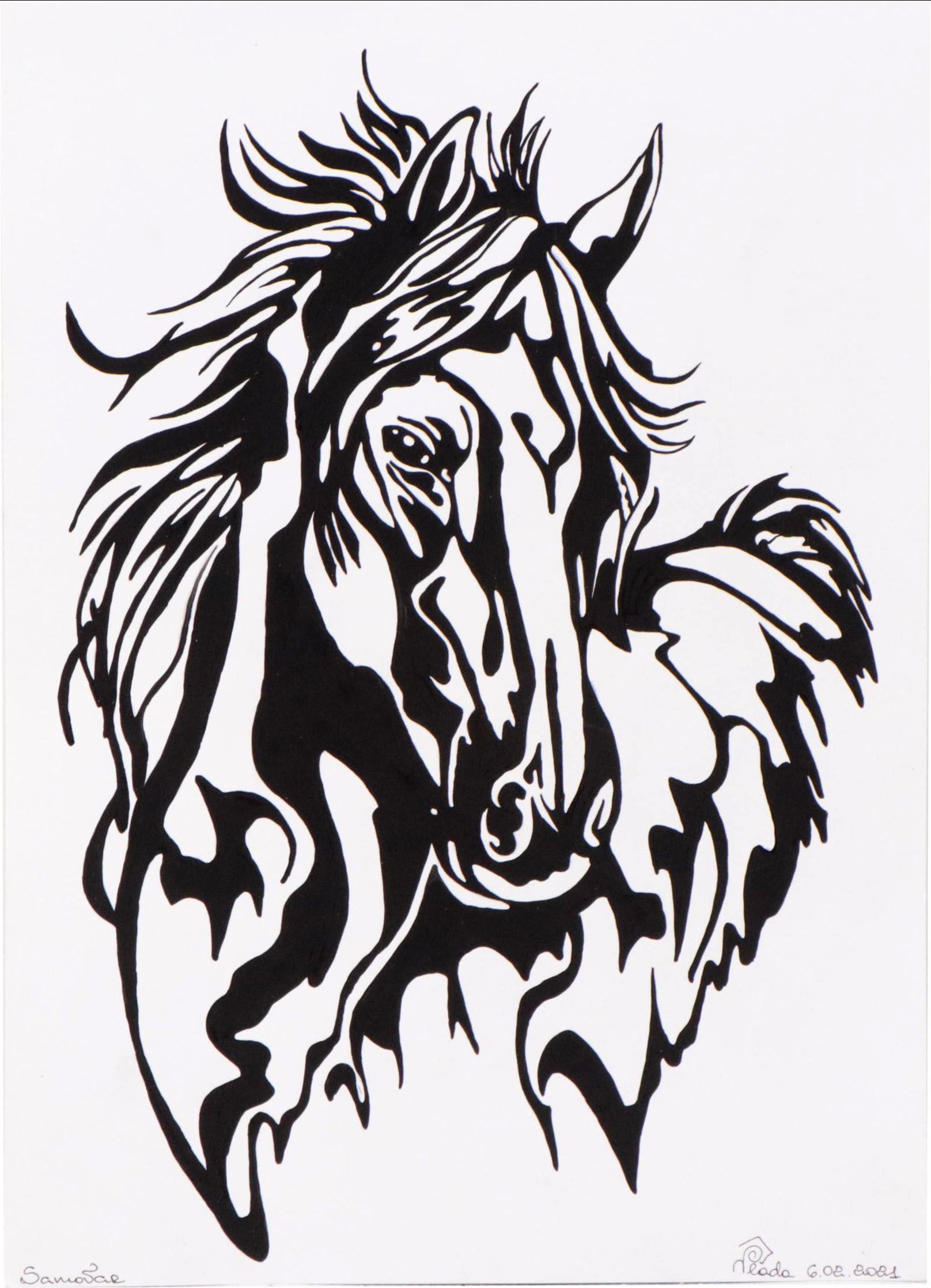 Gouache Painting of a Horse, 2021