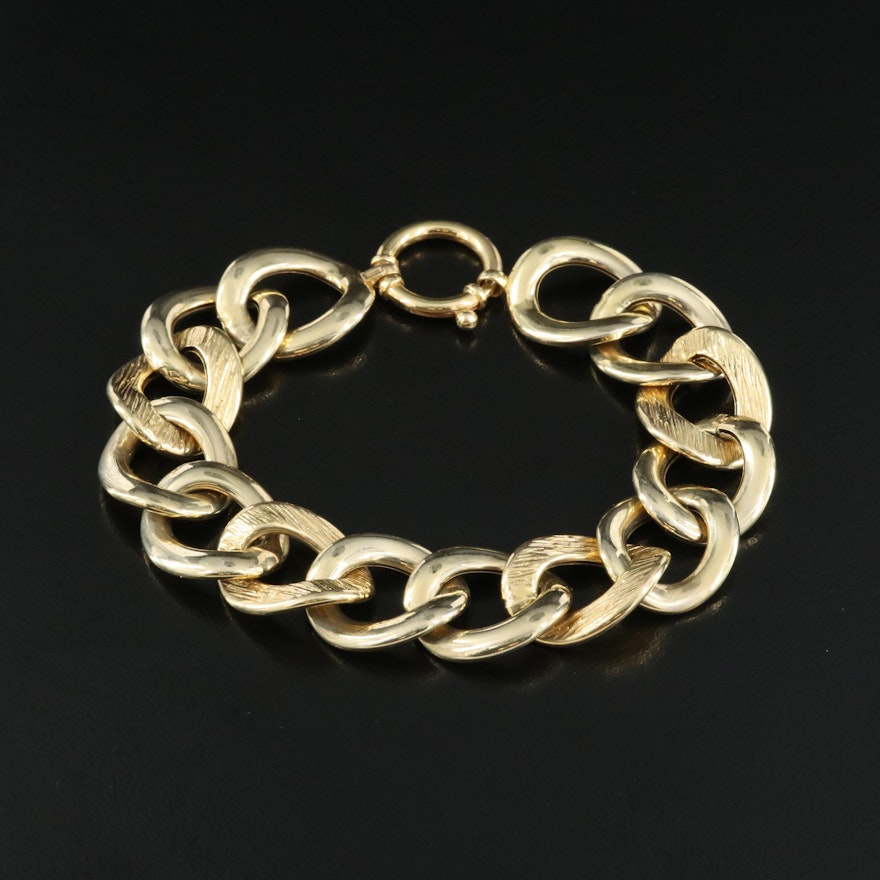 14K Gold Curb Chain Bracelet