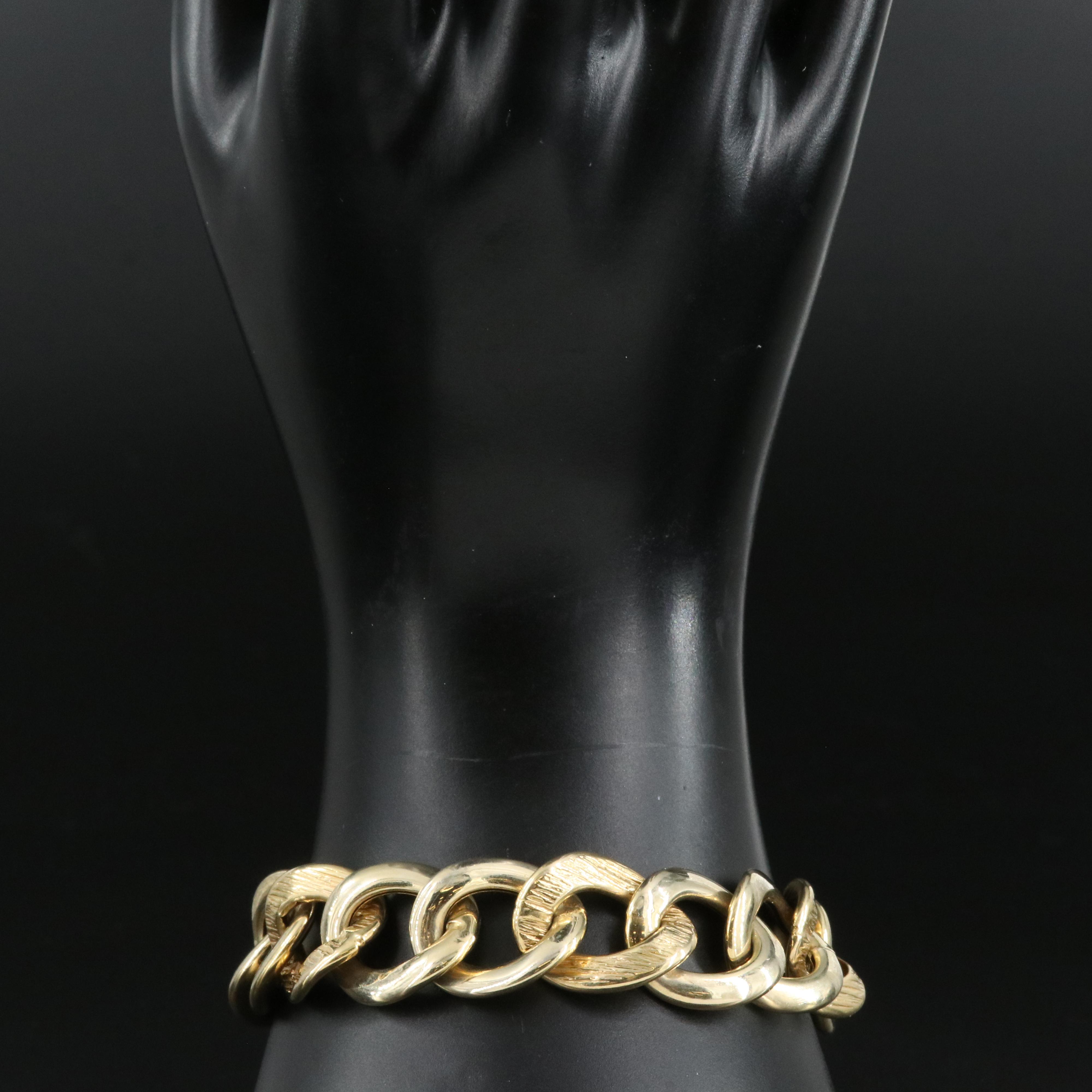 14K Gold Curb Chain Bracelet
