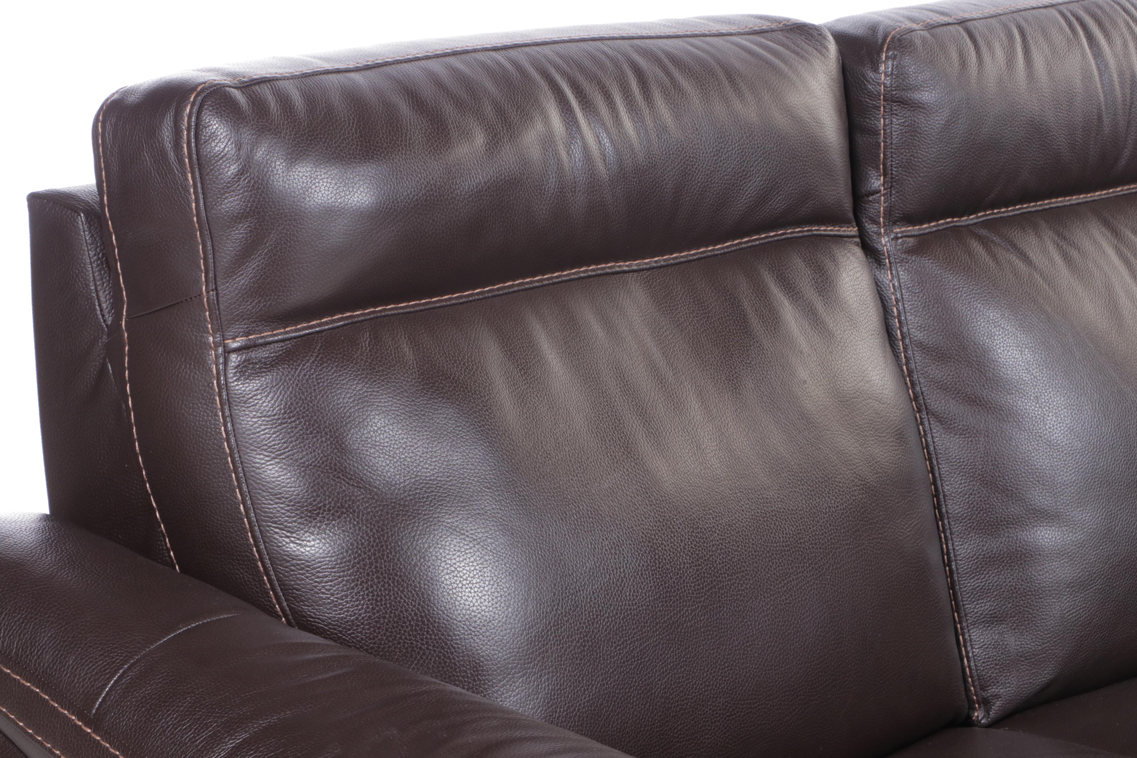 Natuzzi Contemporary Leather Five-Piece Power Reclining Sectional