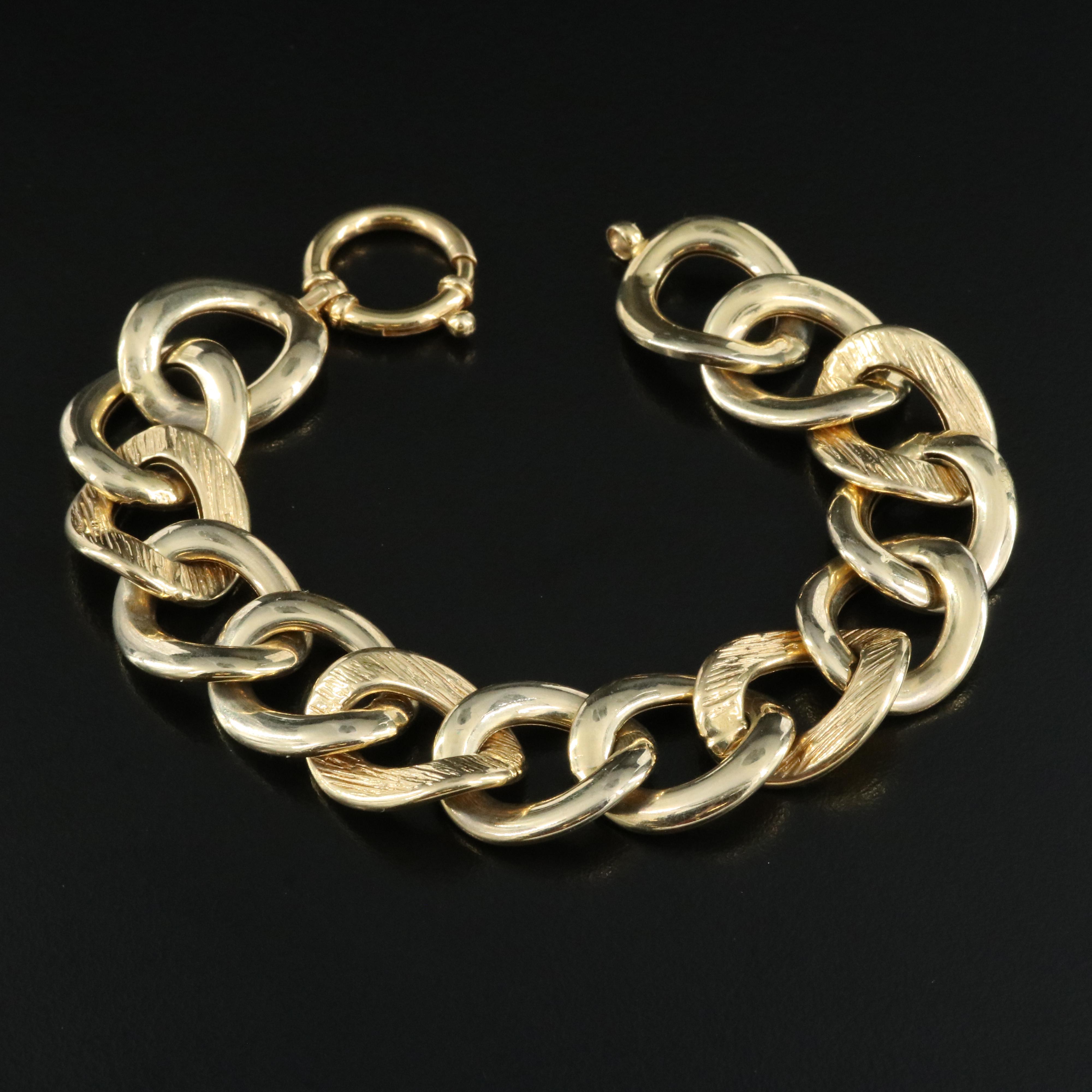 14K Gold Curb Chain Bracelet