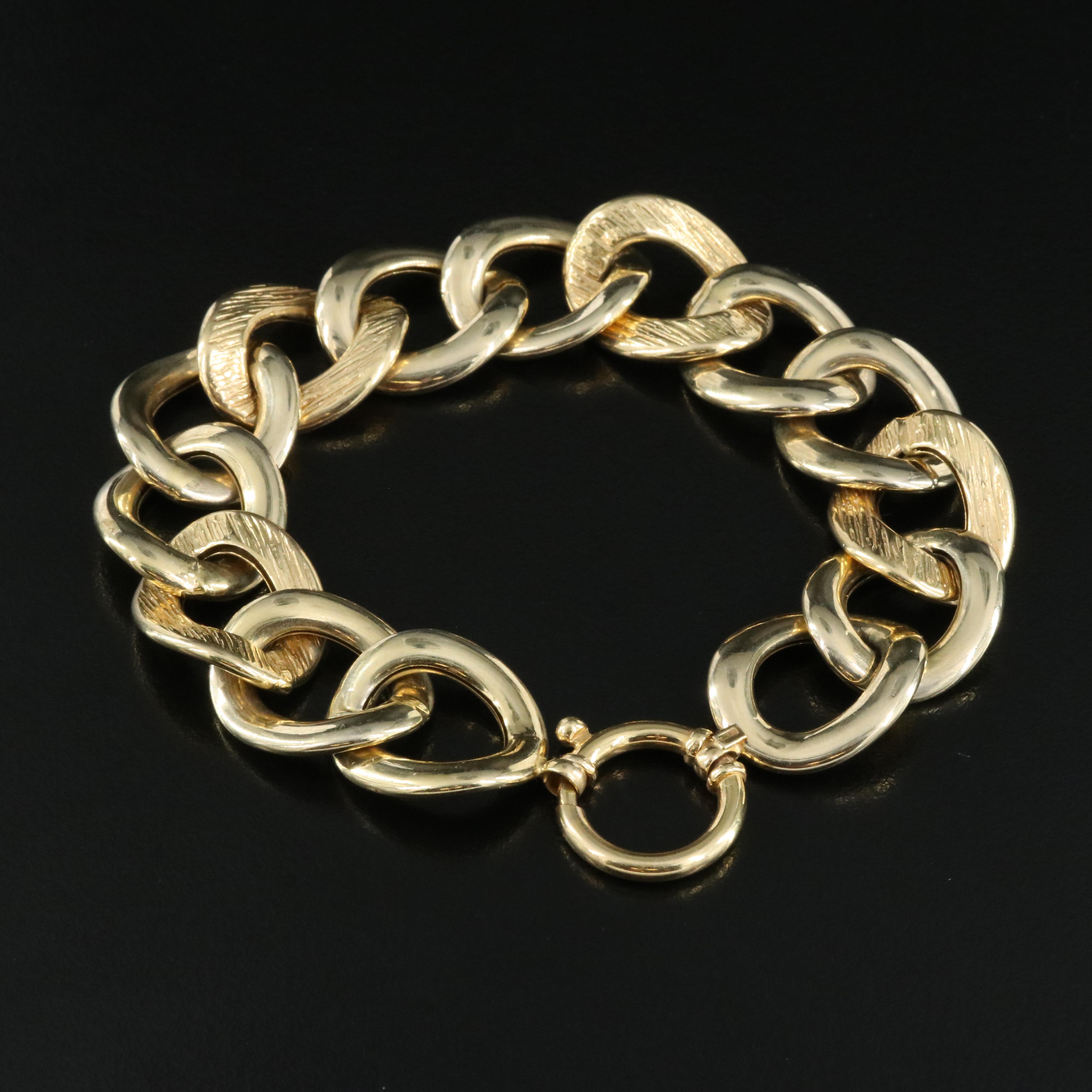 14K Gold Curb Chain Bracelet