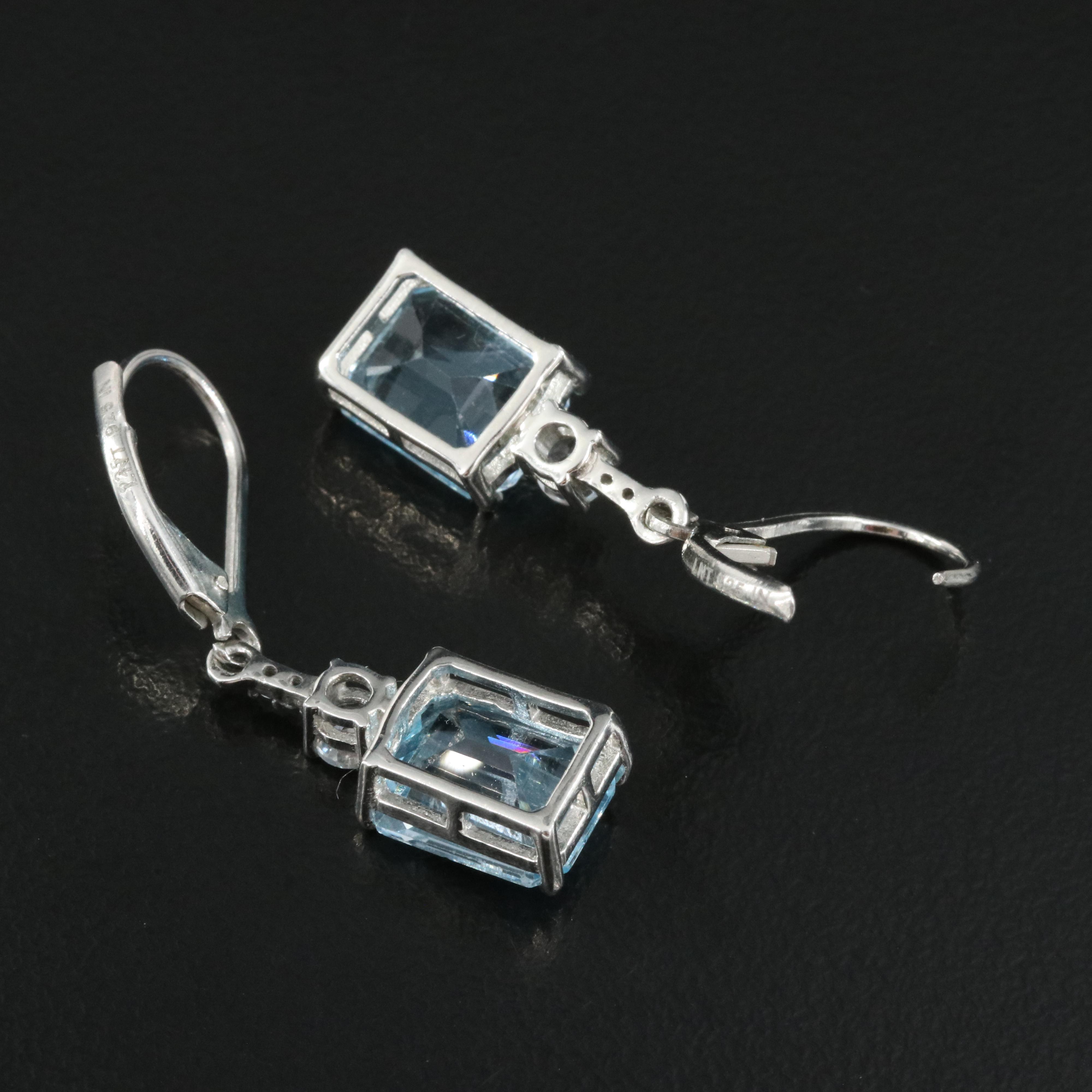 Sterling Sky Blue and White Topaz Earrings