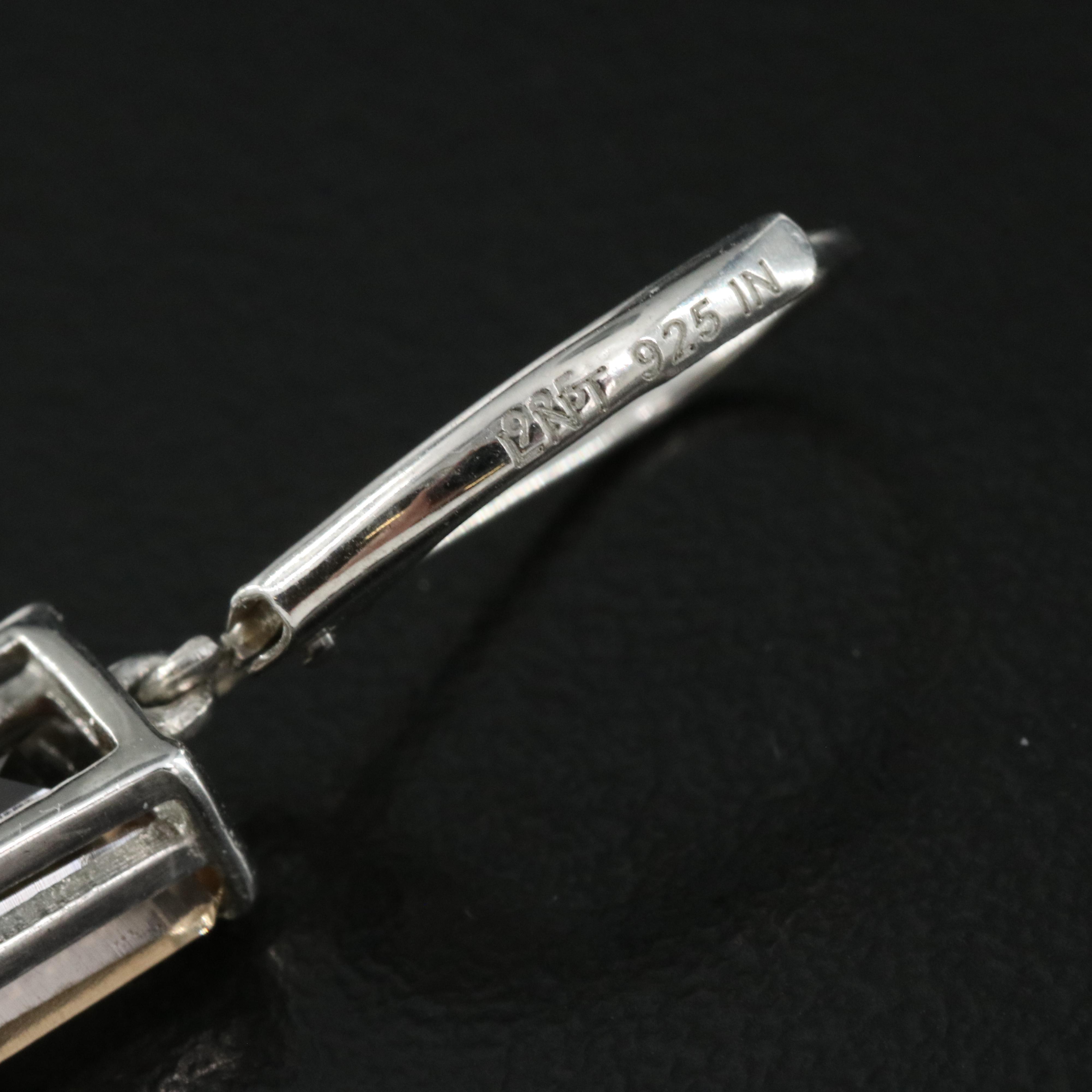 Sterling Smoky Quartz Solitaire Earrings