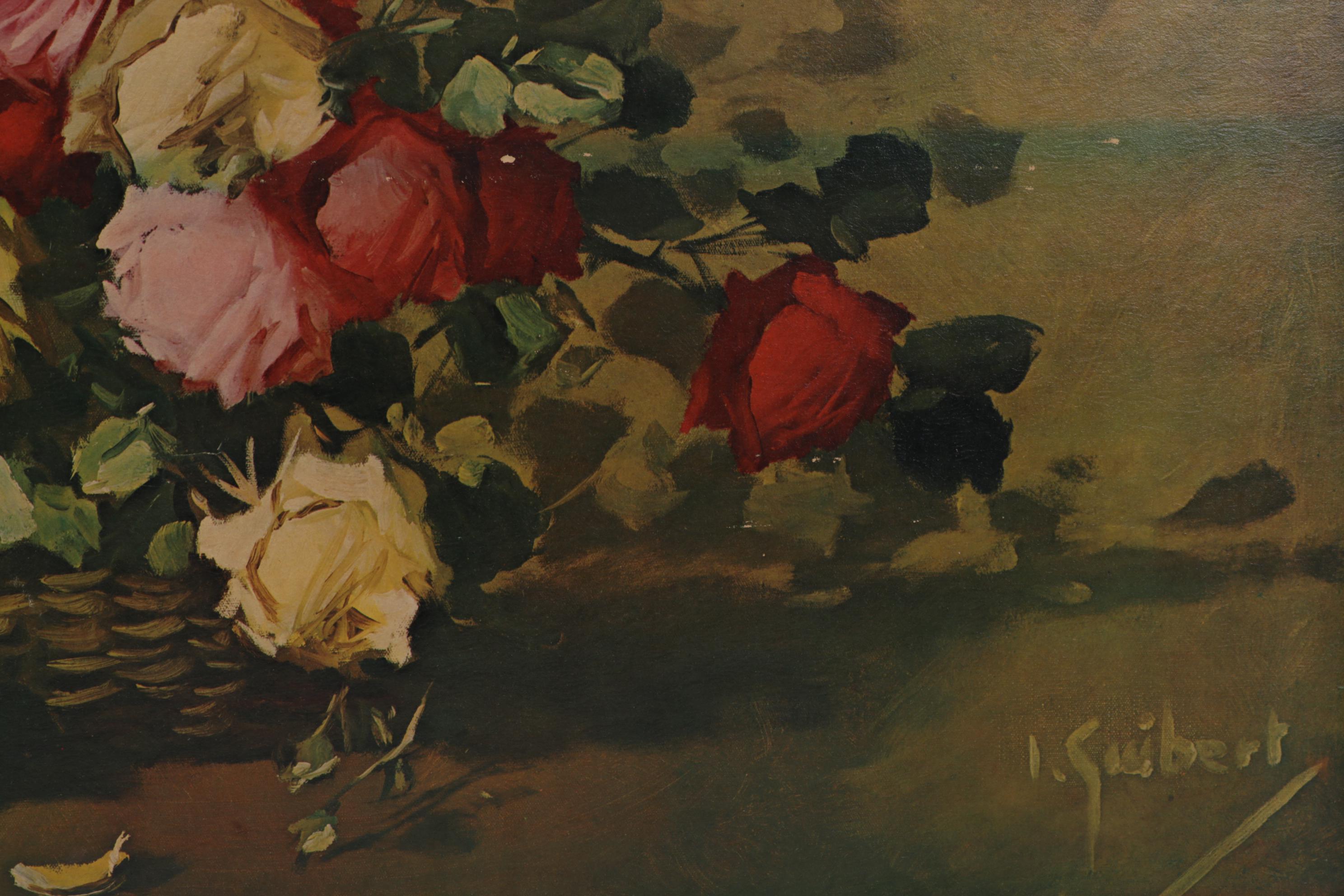 Still Life of Flower Arrangement Offset Lithograph, Circa 1970