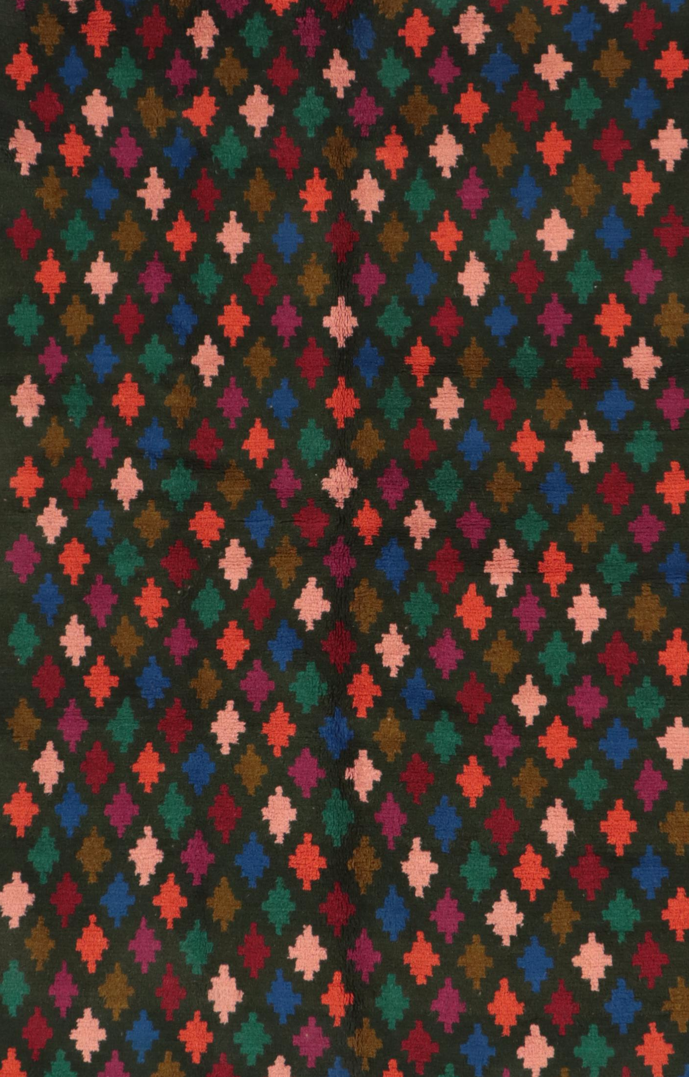 4'1 x 6'1 Hand-Knotted Afghan Baluch Area Rug