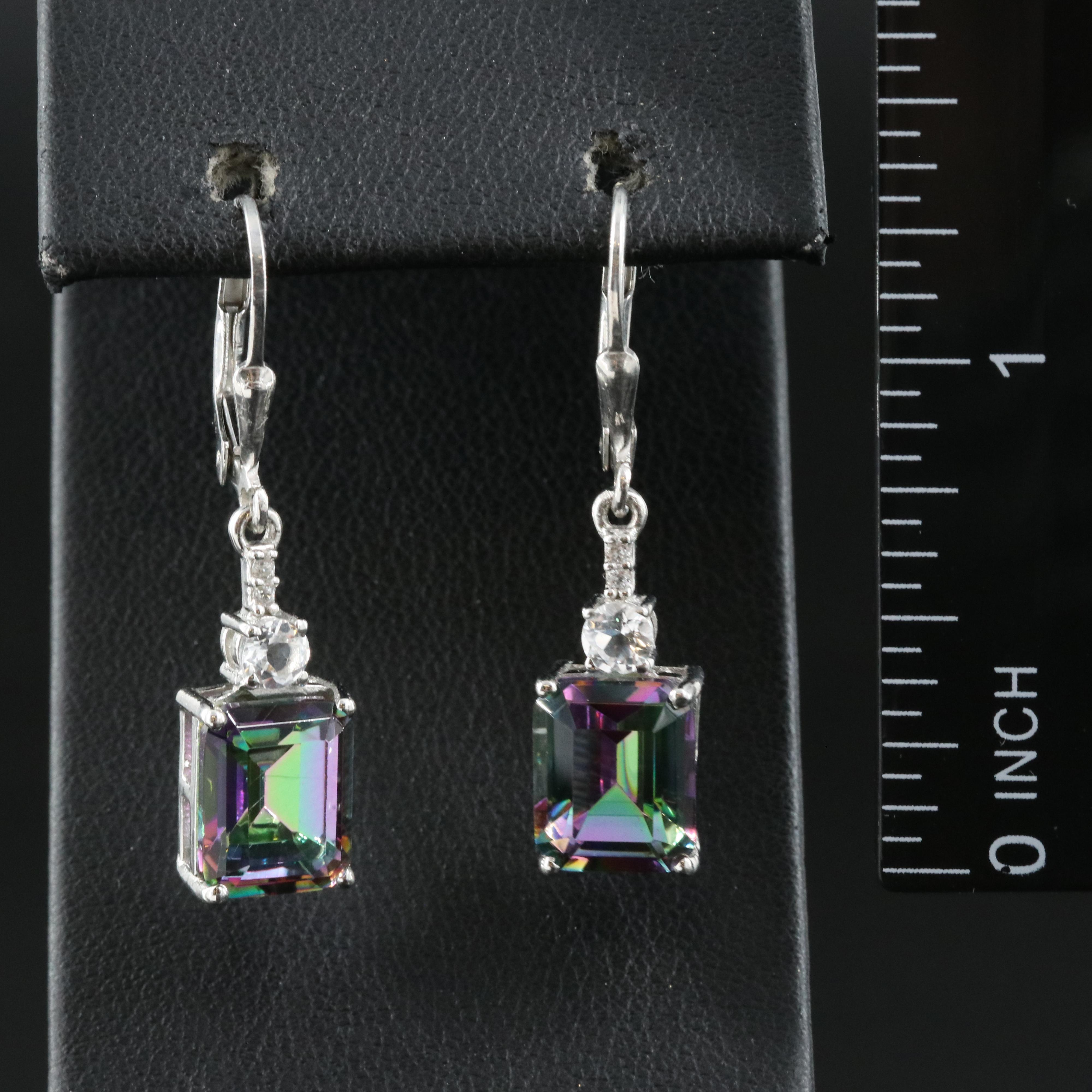 Sterling Rock Crystal Quartz and Topaz Earrings