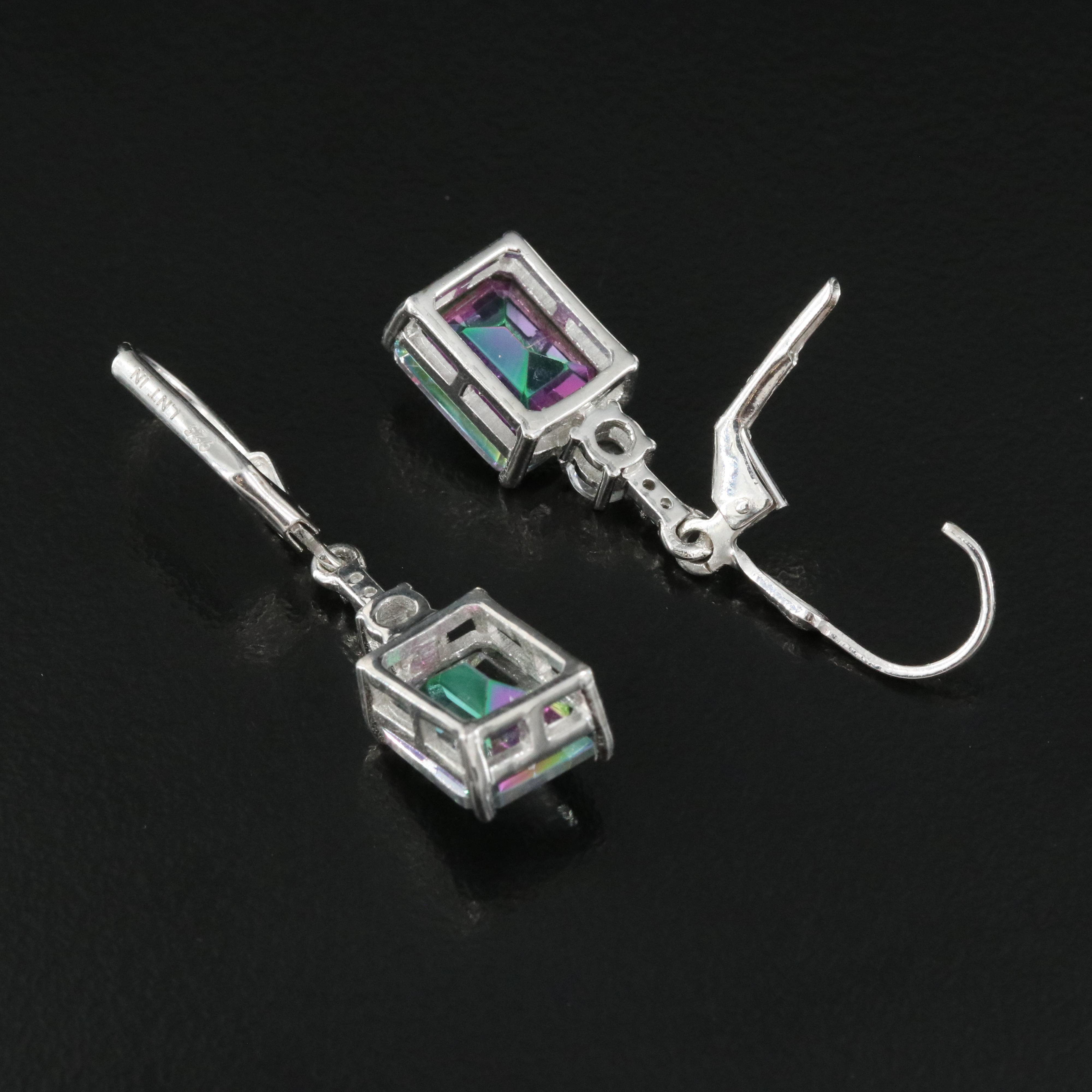 Sterling Rock Crystal Quartz and Topaz Earrings