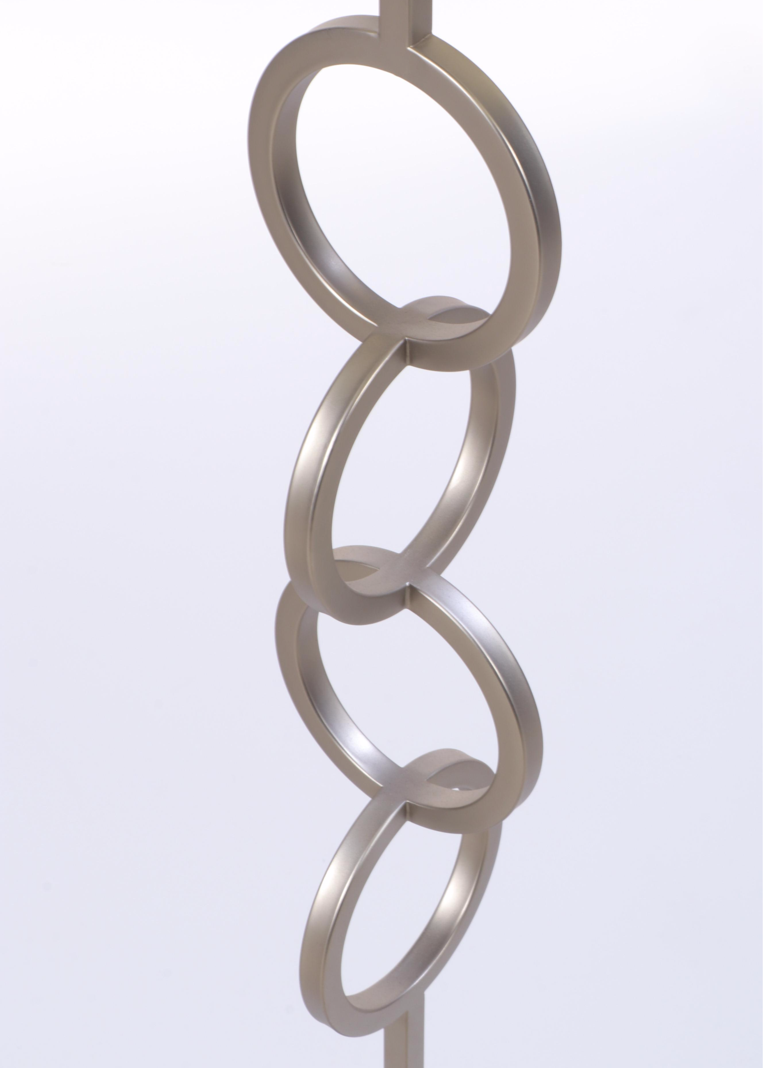 Crate & Barrel "Axiom" Brushed Nickel Floor Lamp With Drum Shade, Contemporary