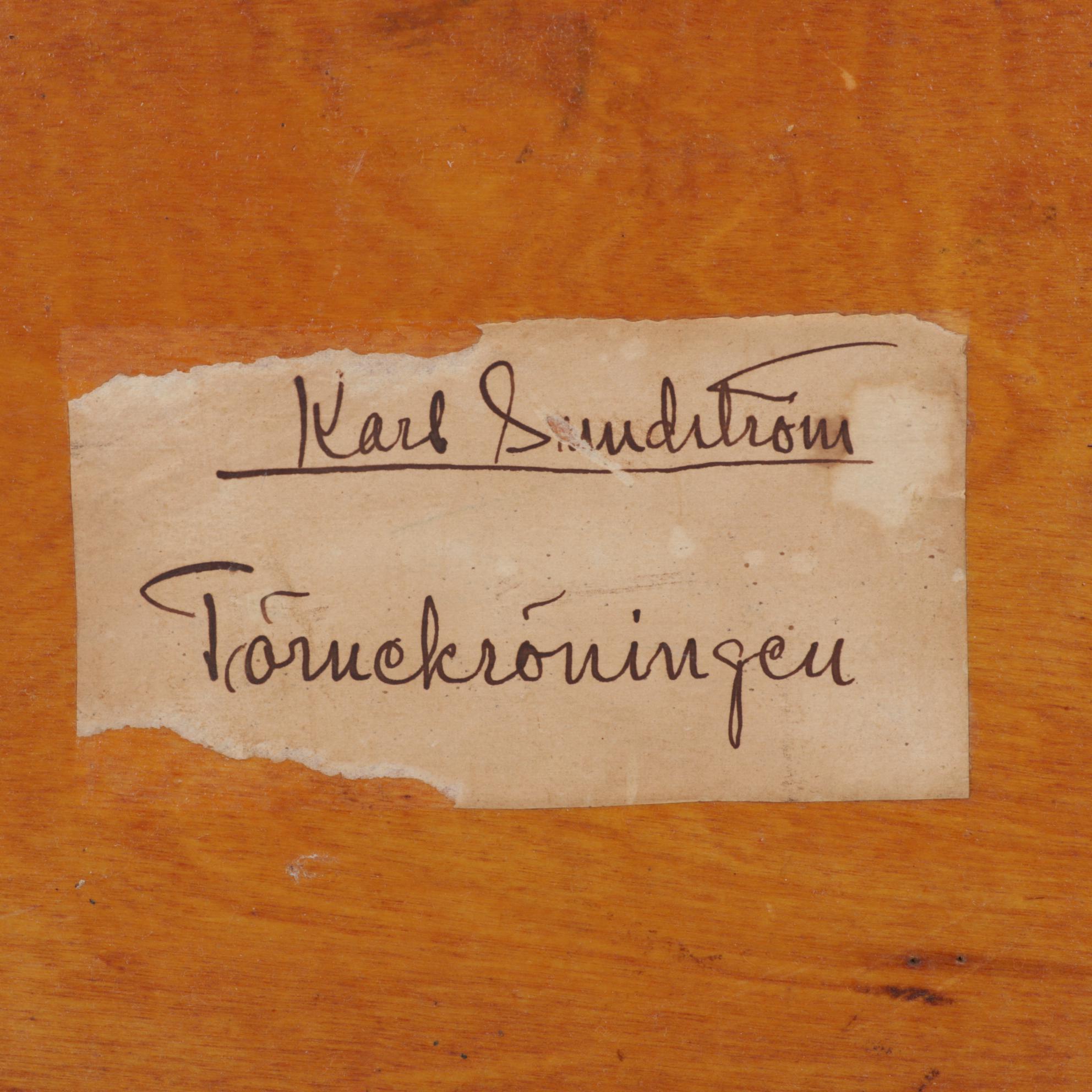 Karl Sundstrom Folk Art Oil Painting of Jesus Wearing Crown of Thorns