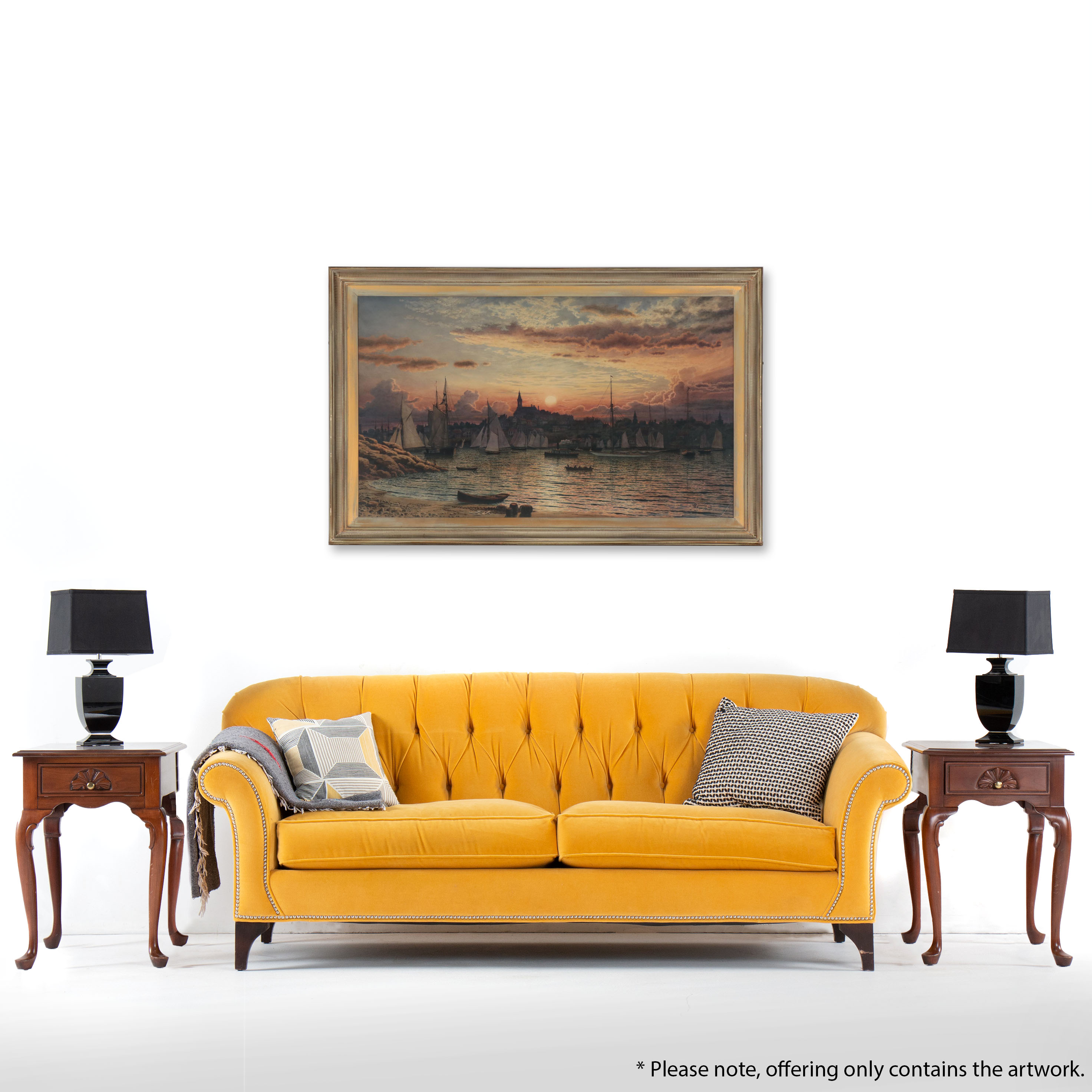 Peter Caledon Cameron Watercolor Painting "Evening After A Yacht Race," 1895