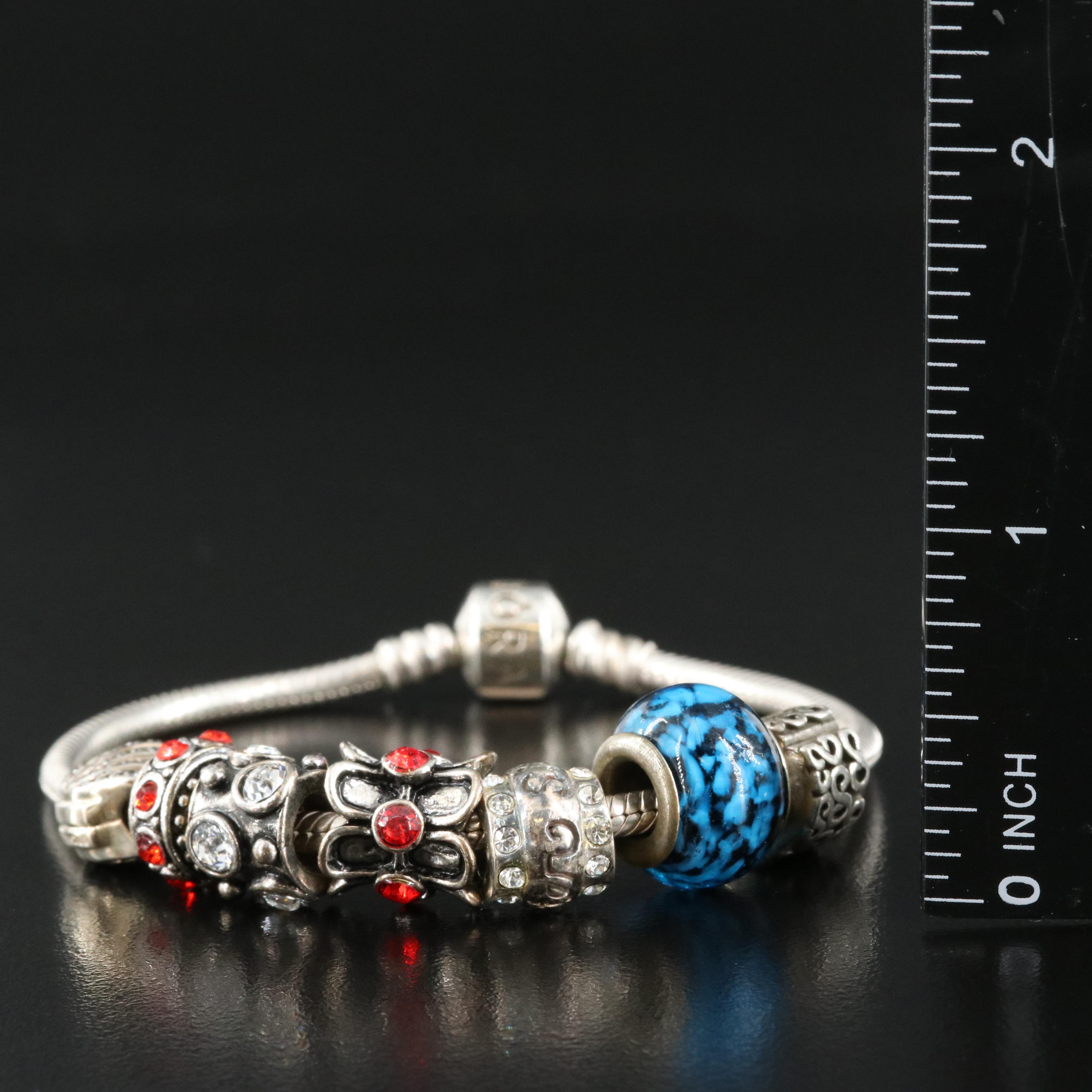 Pandora Bracelet with Clip and Charms