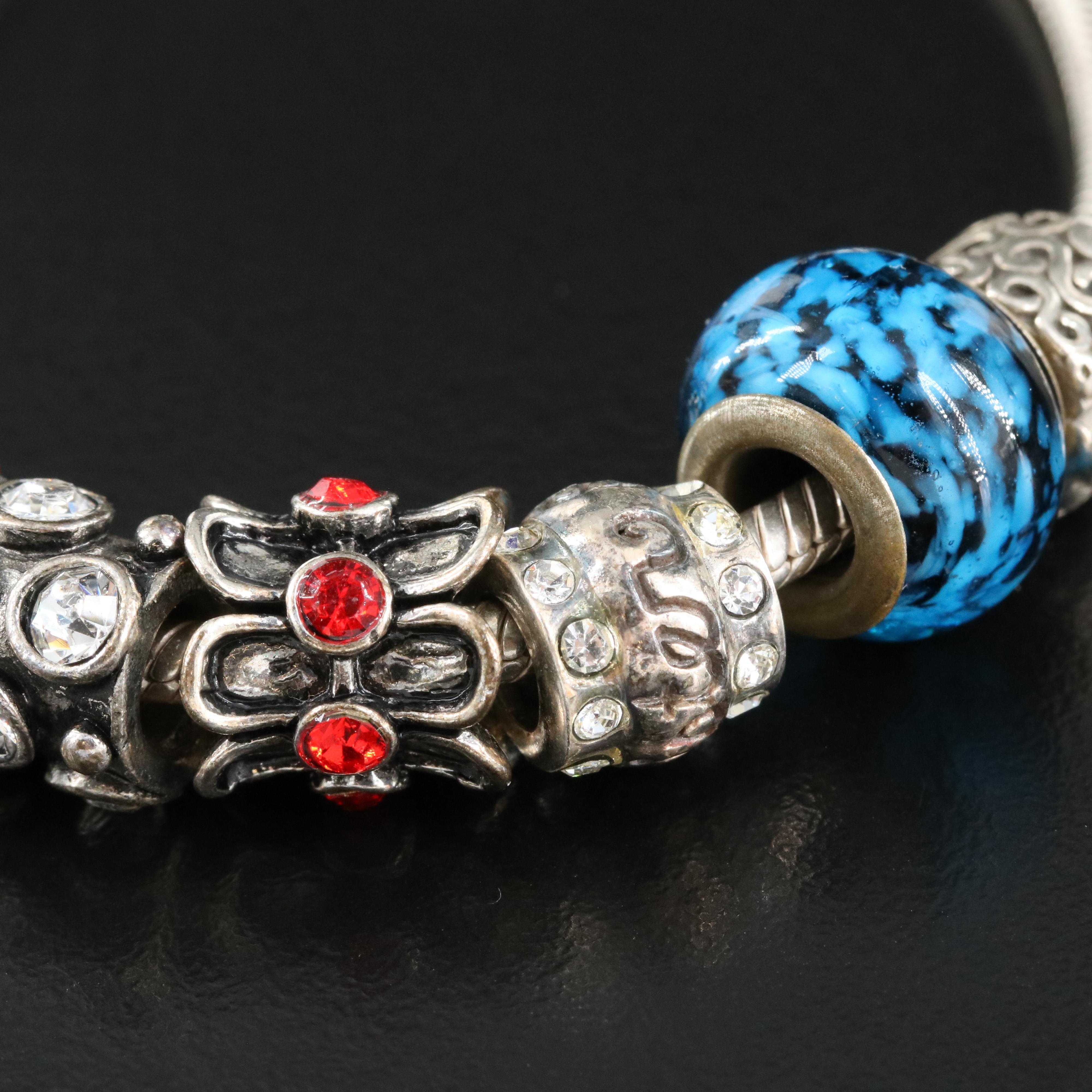Pandora Bracelet with Clip and Charms