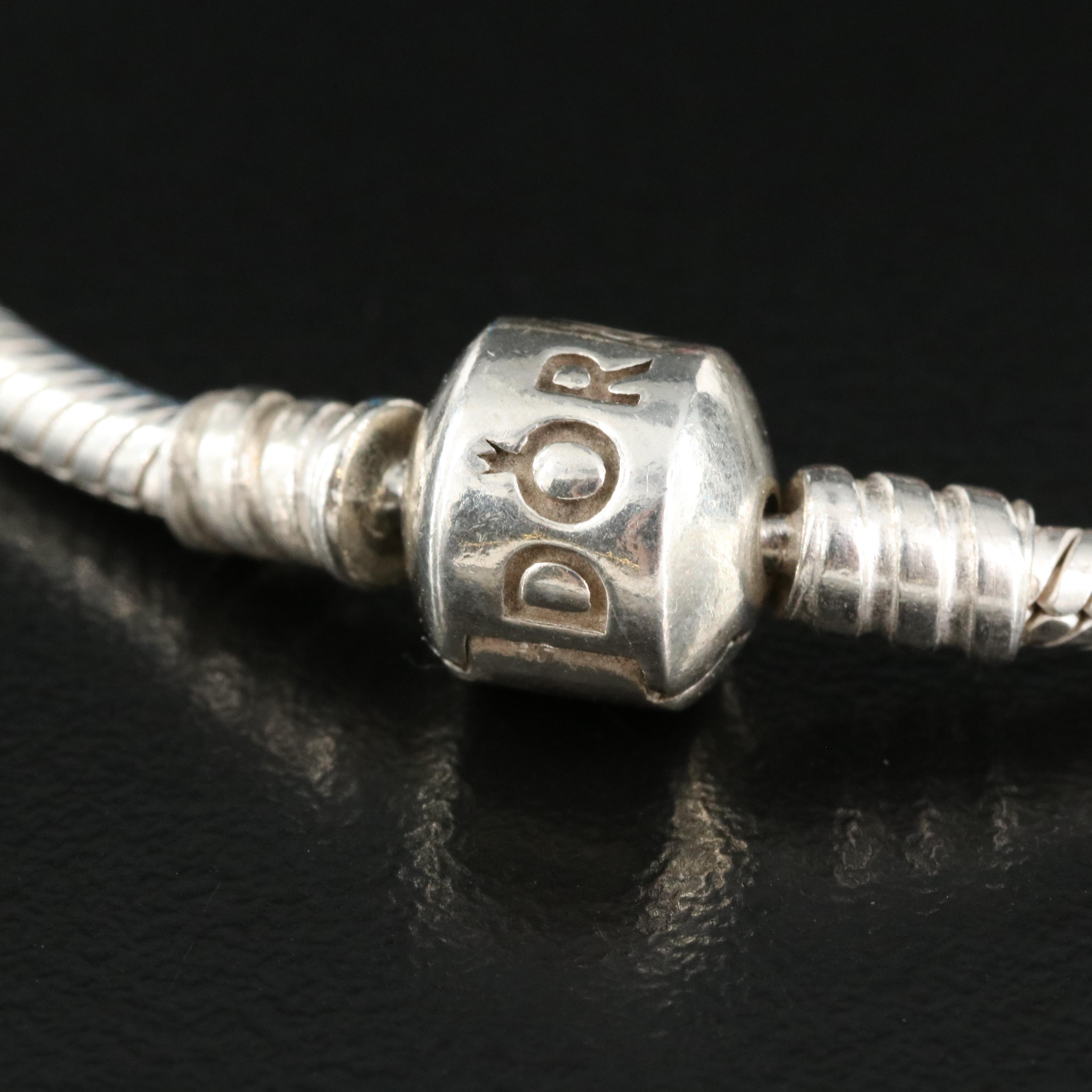 Pandora Bracelet with Clip and Charms