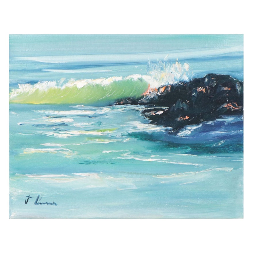 José M. Lima Seascape Oil Painting, 2023