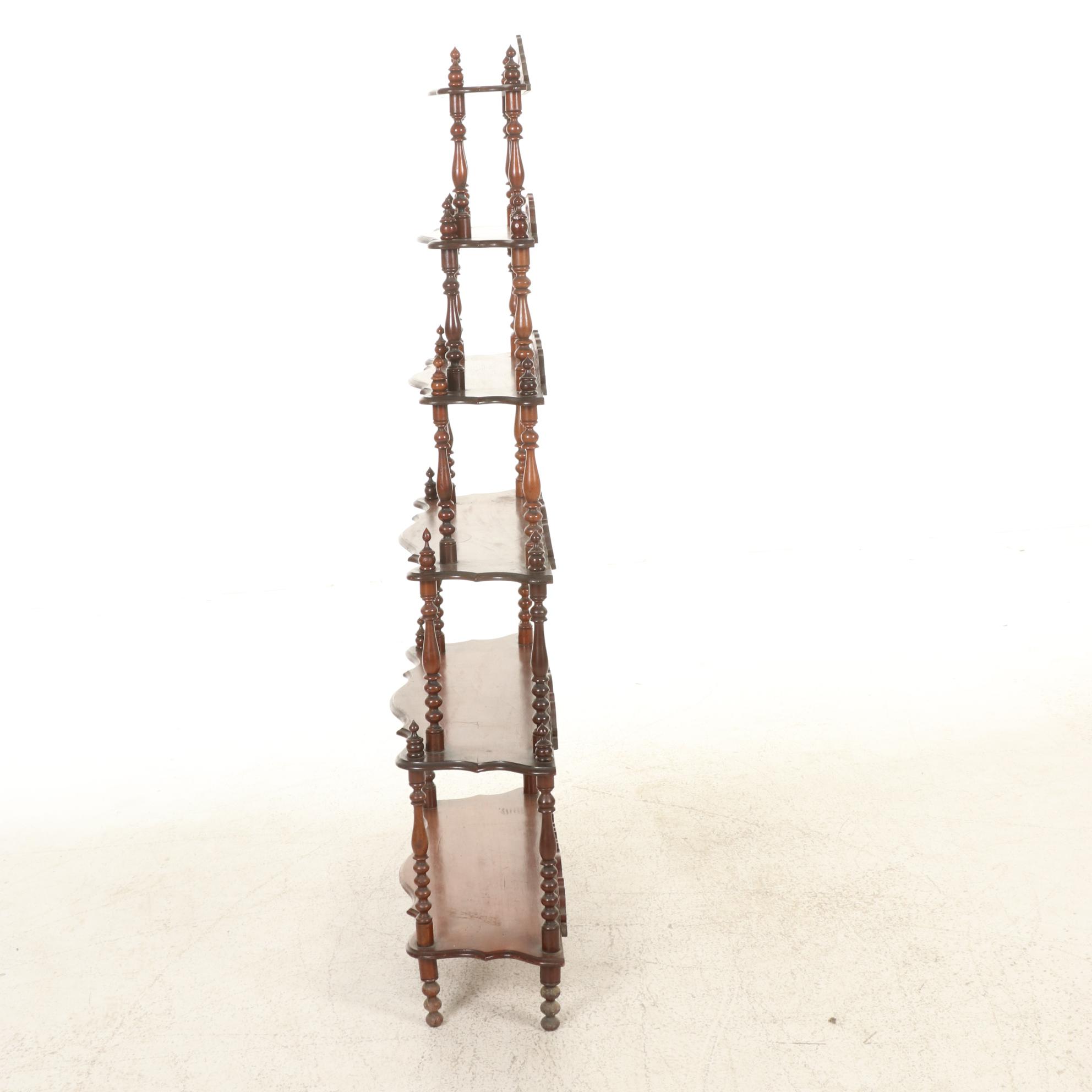 Victorian Style Walnut-Finish Ètagére Shelf