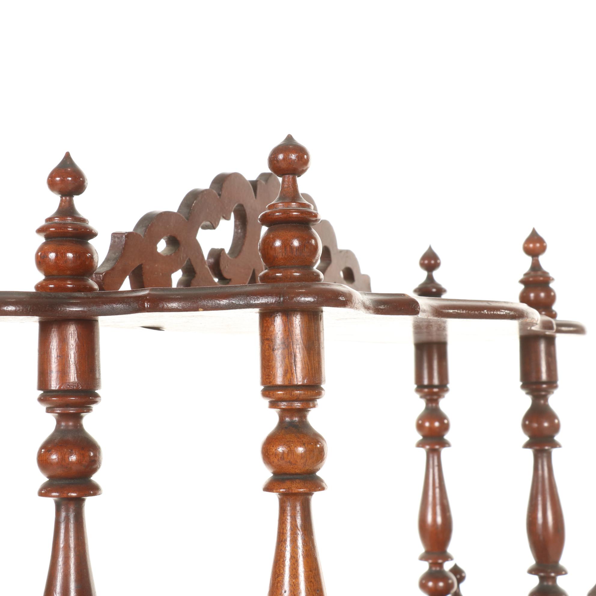 Victorian Style Walnut-Finish Ètagére Shelf