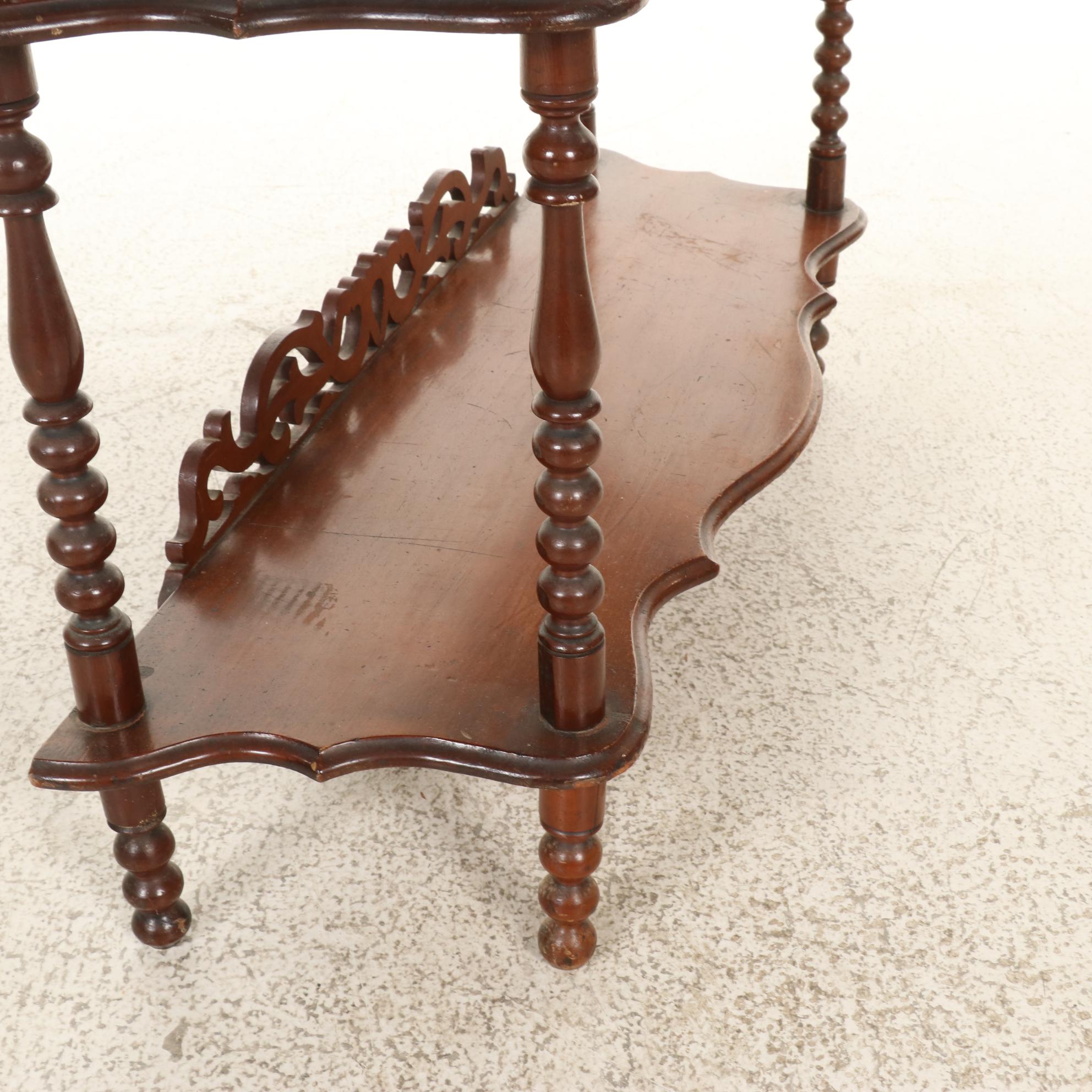 Victorian Style Walnut-Finish Ètagére Shelf