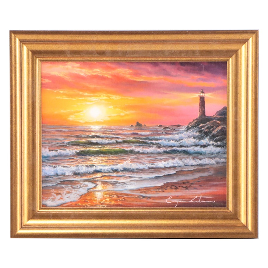 Jevgenijus Litvinas Seascape Oil Painting, 21st Century