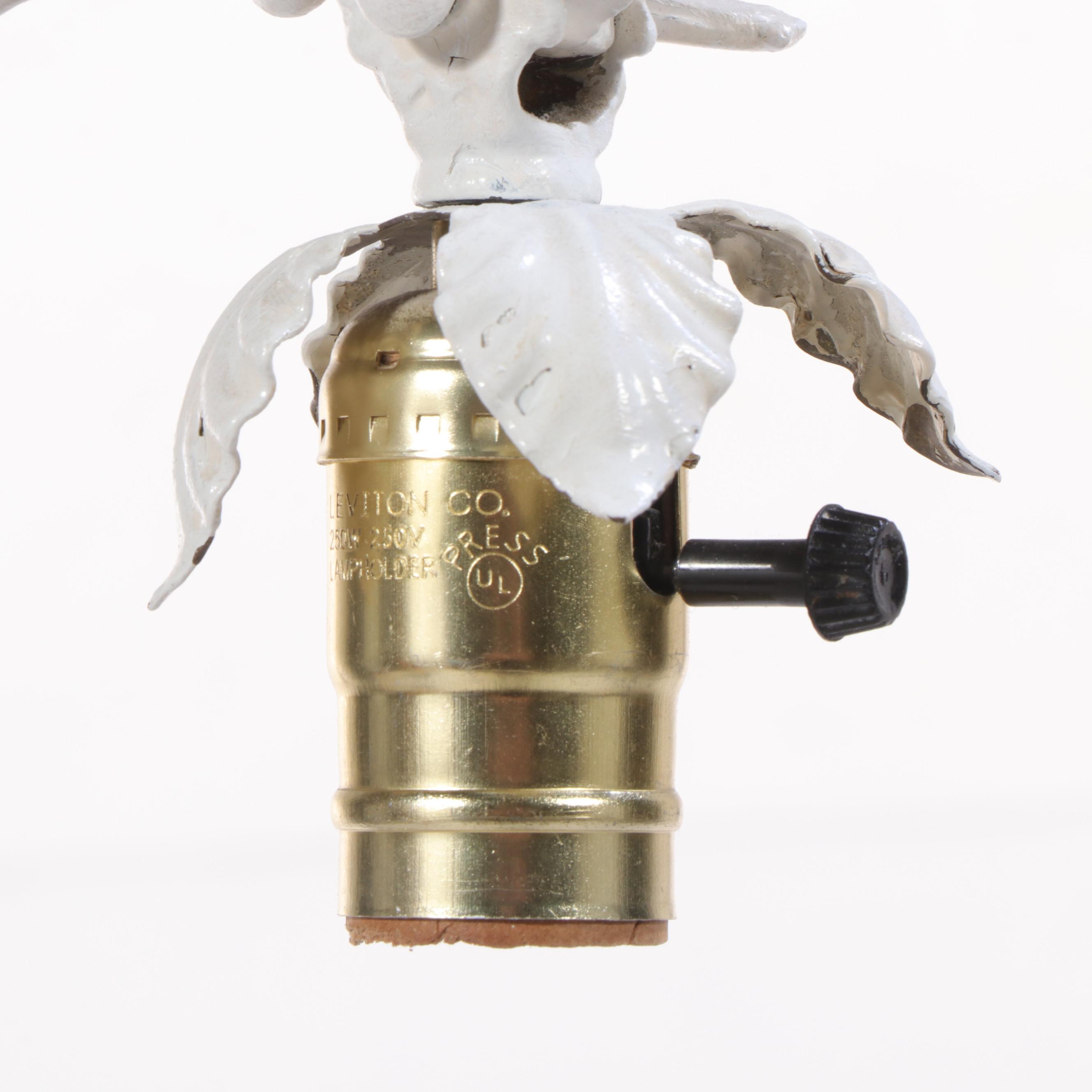 Victorian Style Painted Cast Iron Bridge Arm Floor Lamp, Mid-20th Century