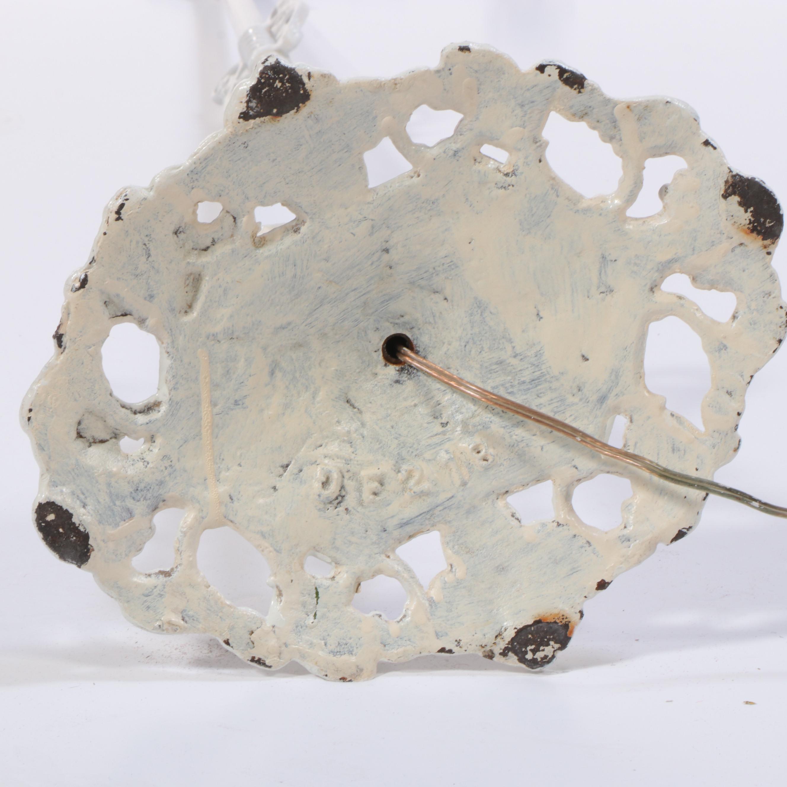 Victorian Style Painted Cast Iron Bridge Arm Floor Lamp, Mid-20th Century