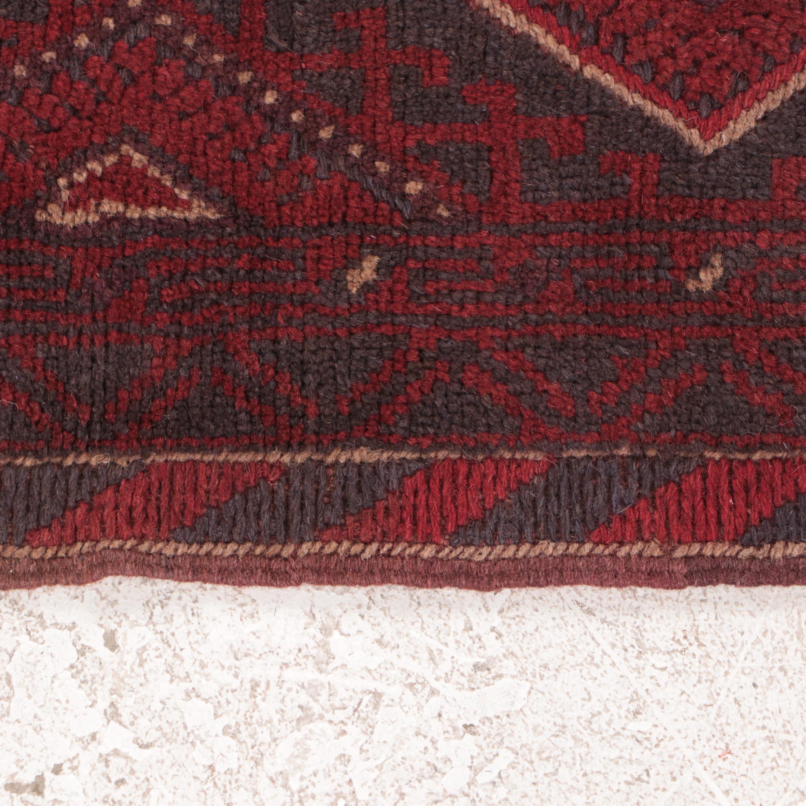 1'11 x 7'11 Handwoven Mixed Technique Afghan Baluch Carpet Runner