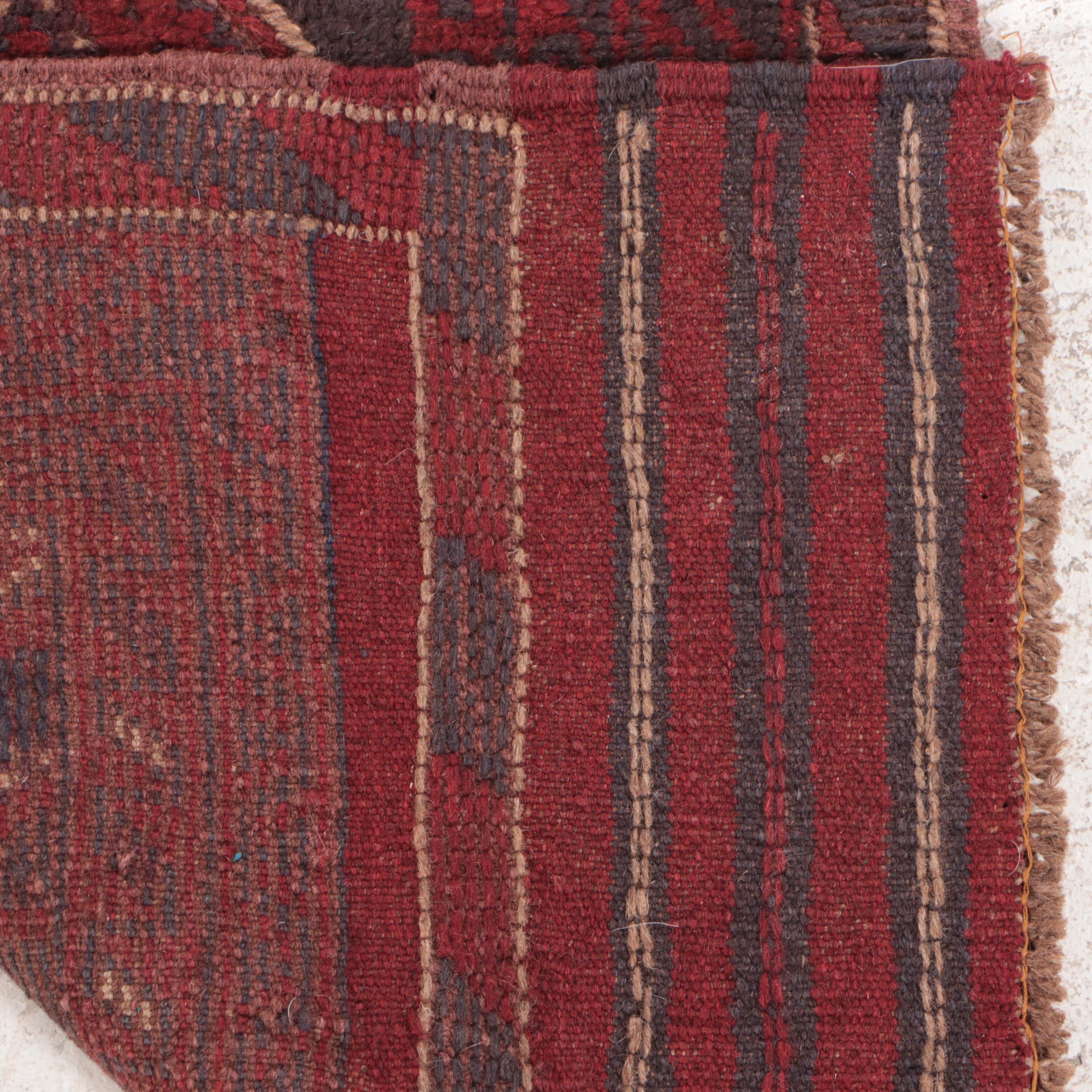 1'11 x 7'11 Handwoven Mixed Technique Afghan Baluch Carpet Runner