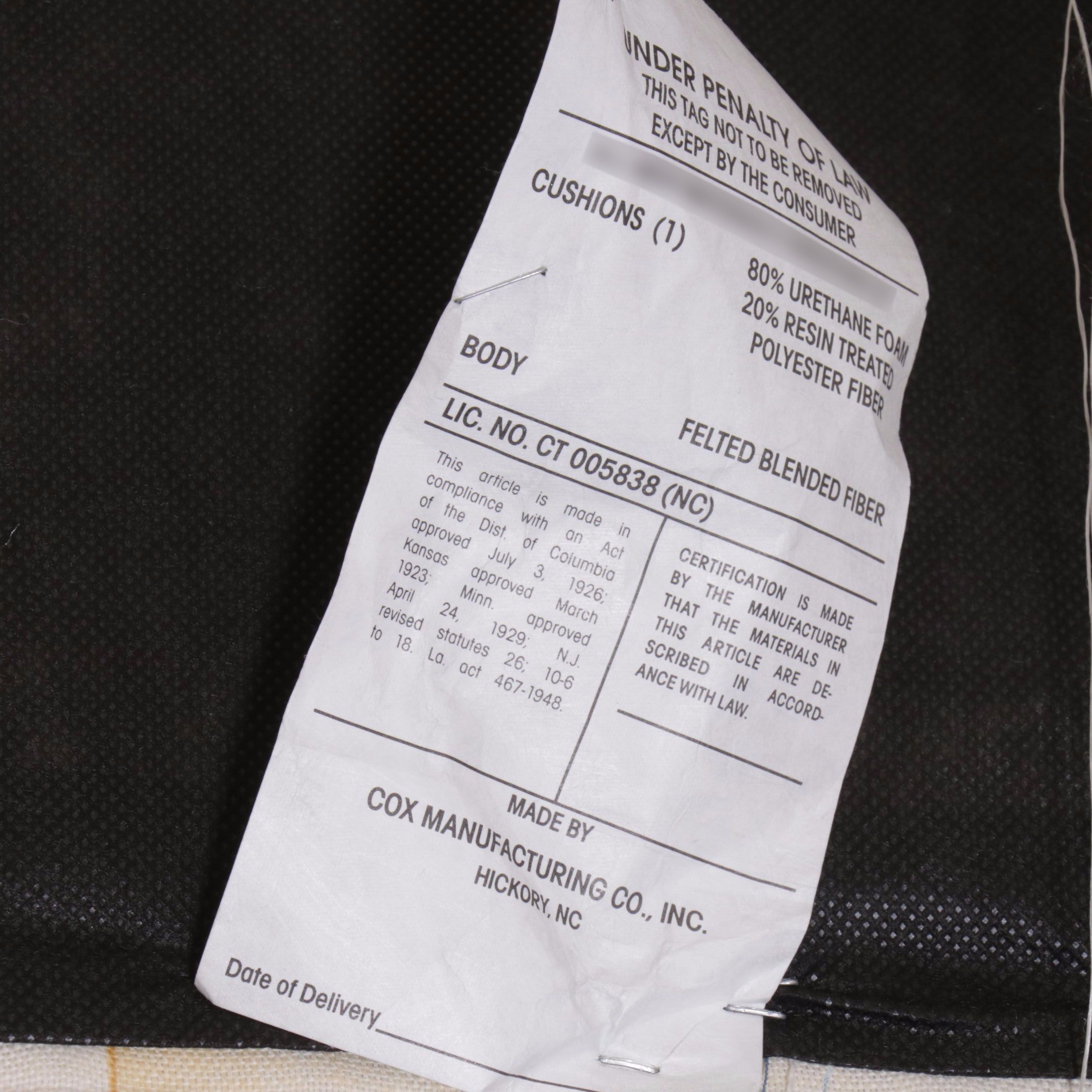 Cox Manufacturing Co. Inc. Custom-Upholstered Chaise Lounge