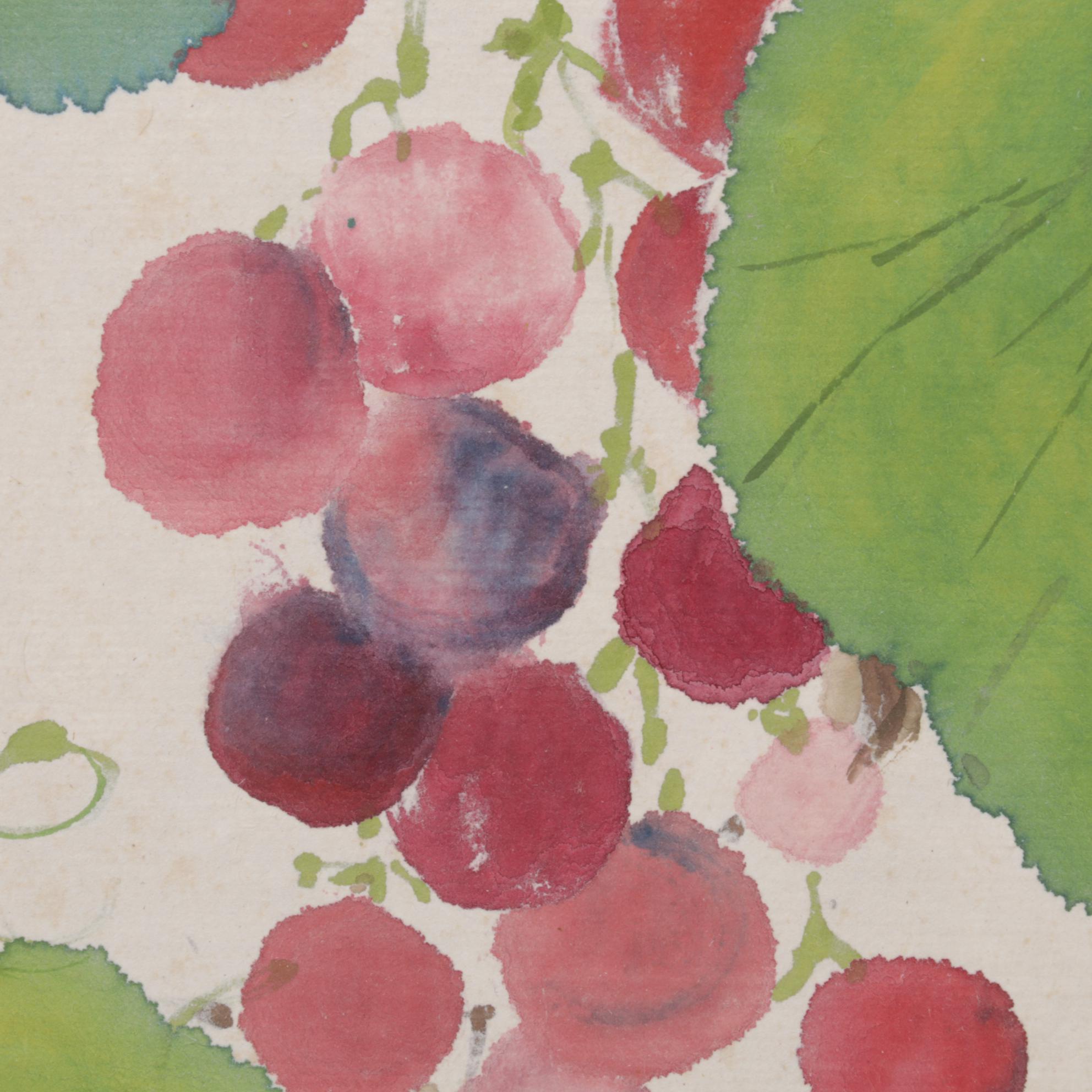 Lois Brenner Chinese Inspired Watercolor Paintings of Grapes