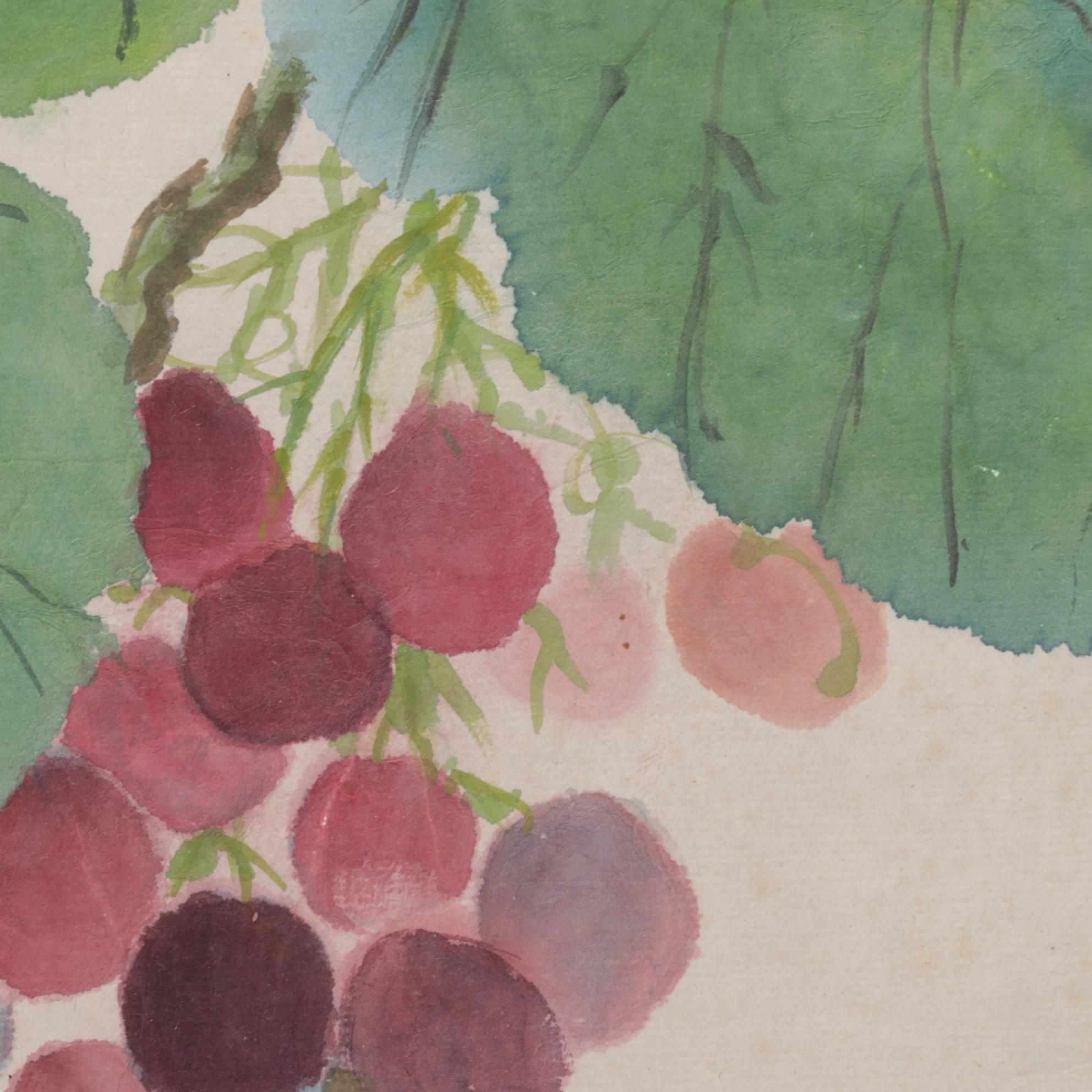 Lois Brenner Chinese Inspired Watercolor Paintings of Grapes