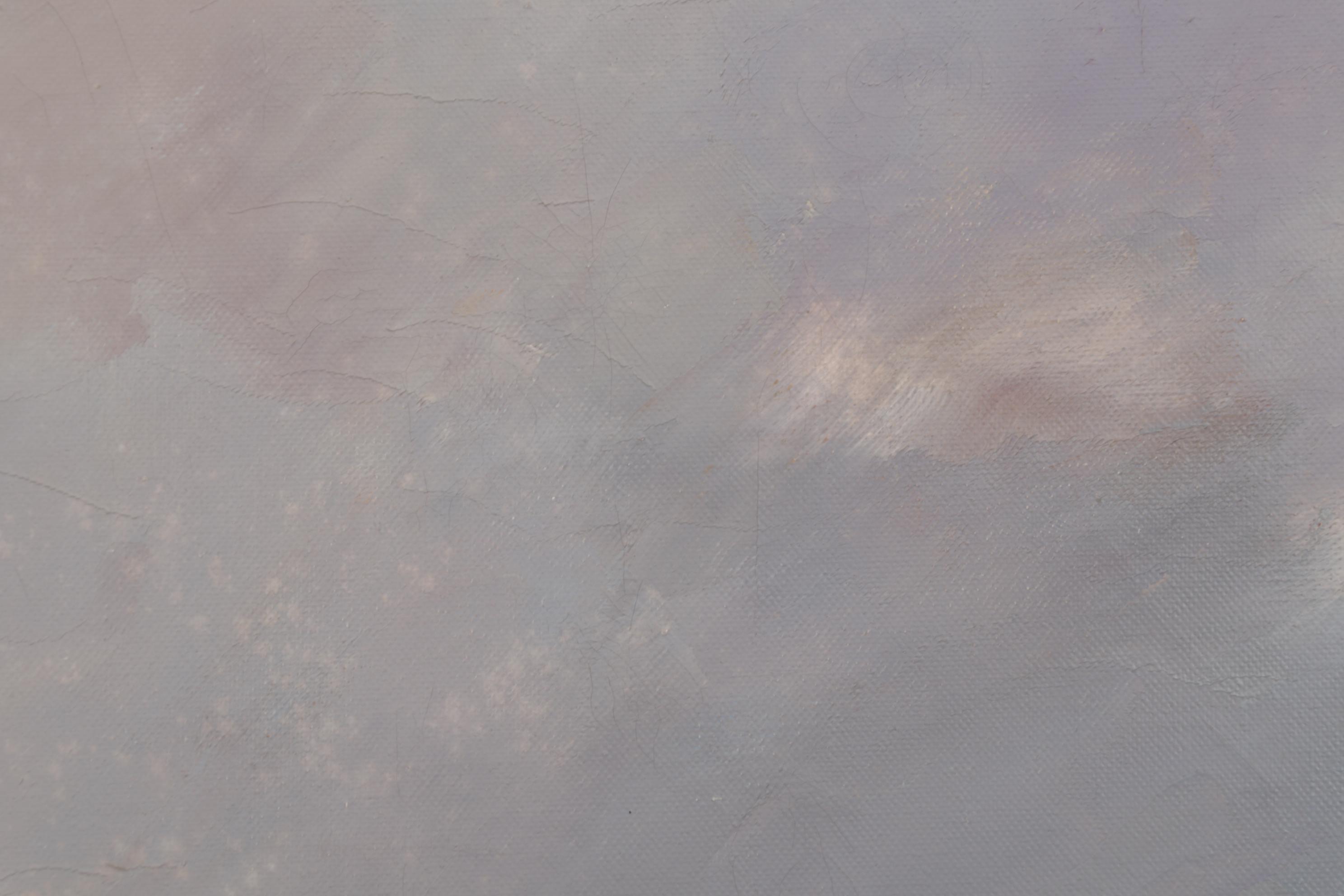 E. Schümann Gathering Clouds on Rocky Coast Oil Painting, Late 20th Century