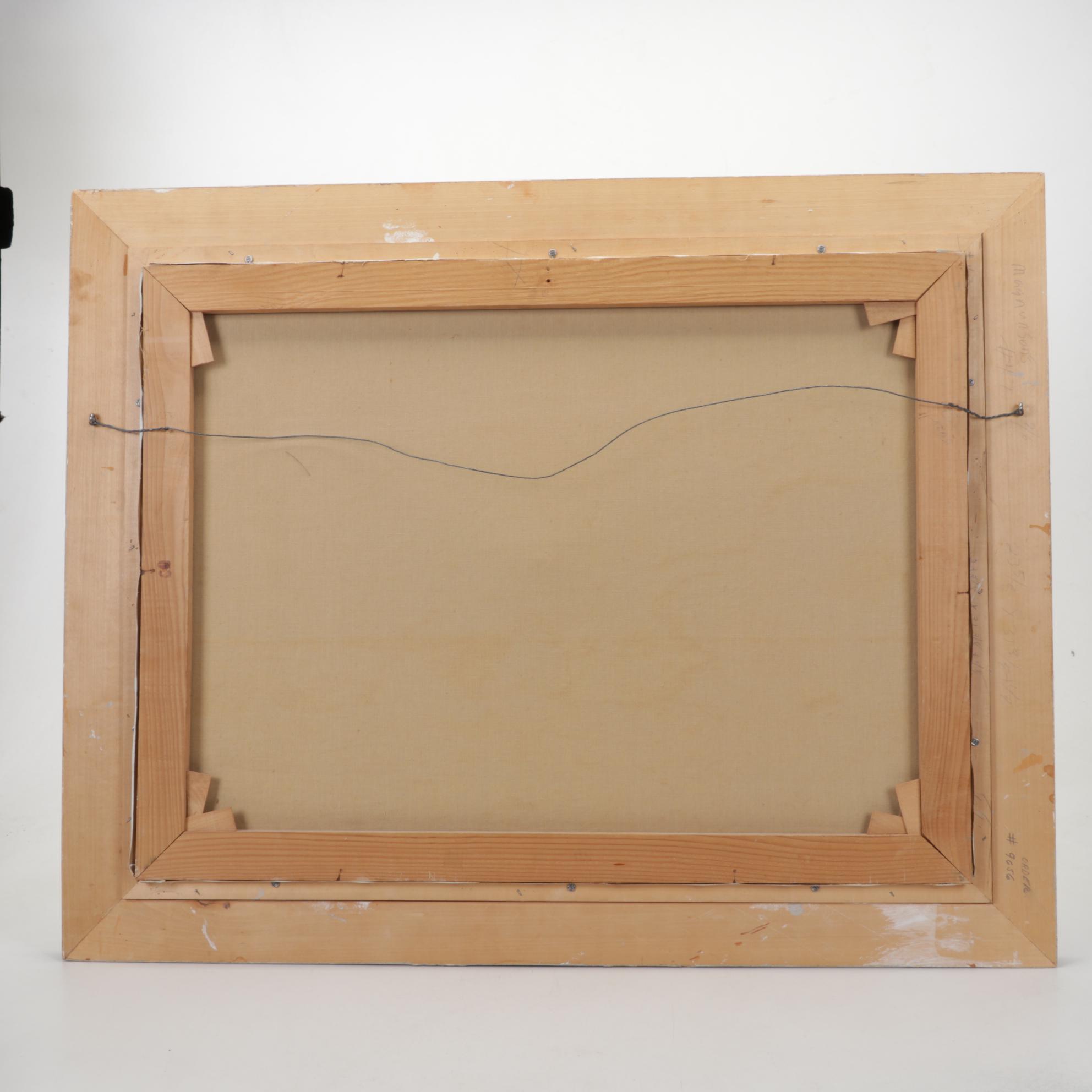 E. Schümann Gathering Clouds on Rocky Coast Oil Painting, Late 20th Century