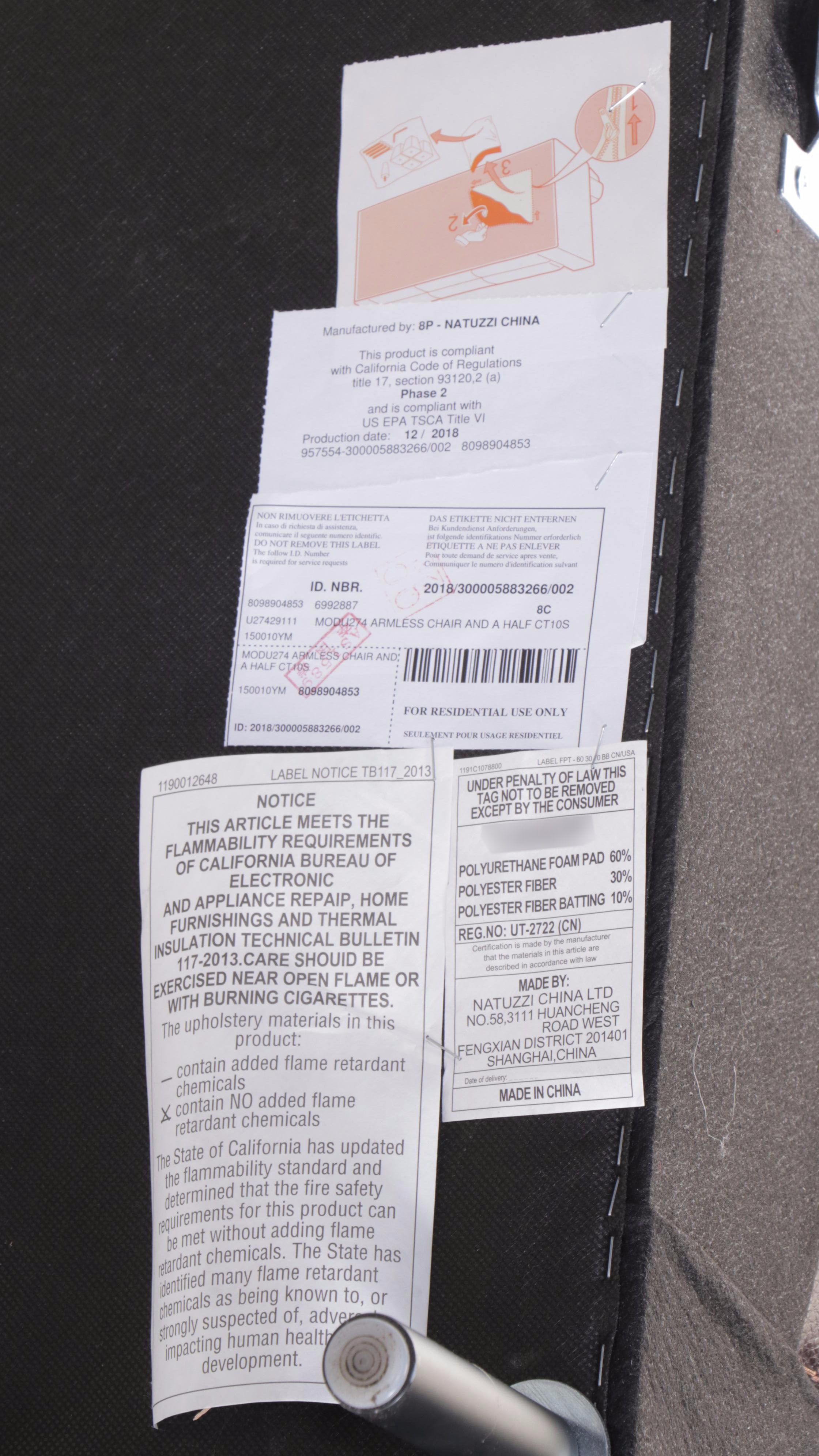 Natuzzi Contemporary Leather Five-Piece Power Reclining Sectional