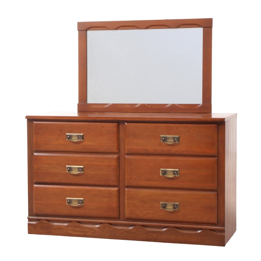 Cavalier Oak Six-Drawer Dresser, Mid-20th Century