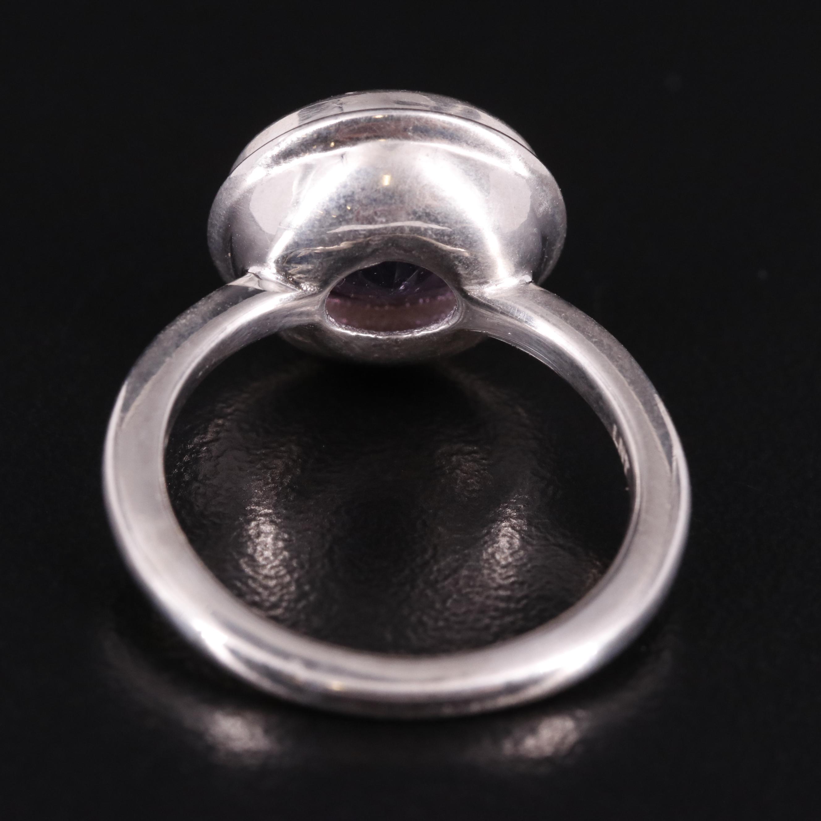 Sterling Bezel Set Amethyst Ring