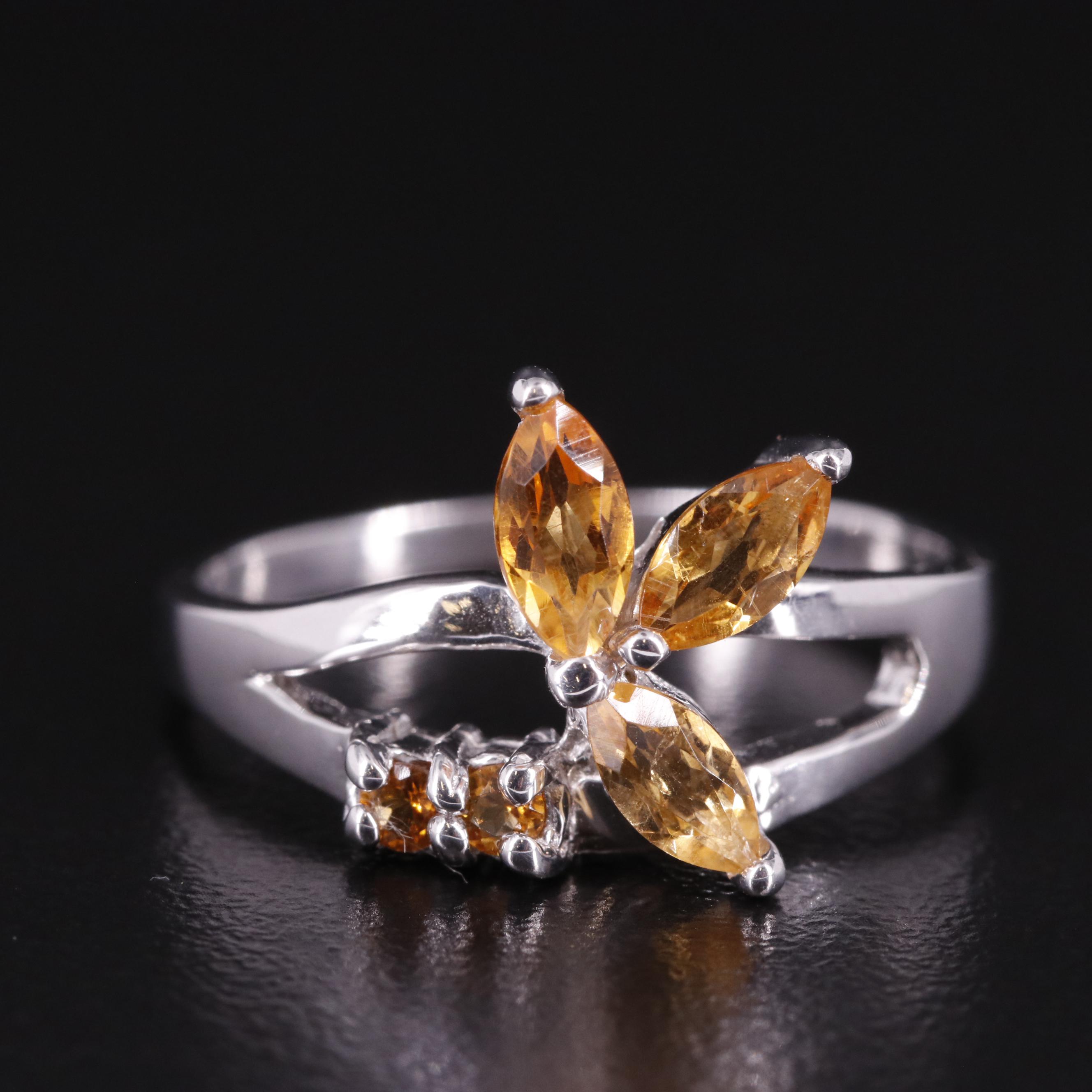 Sterling Citrine Ring