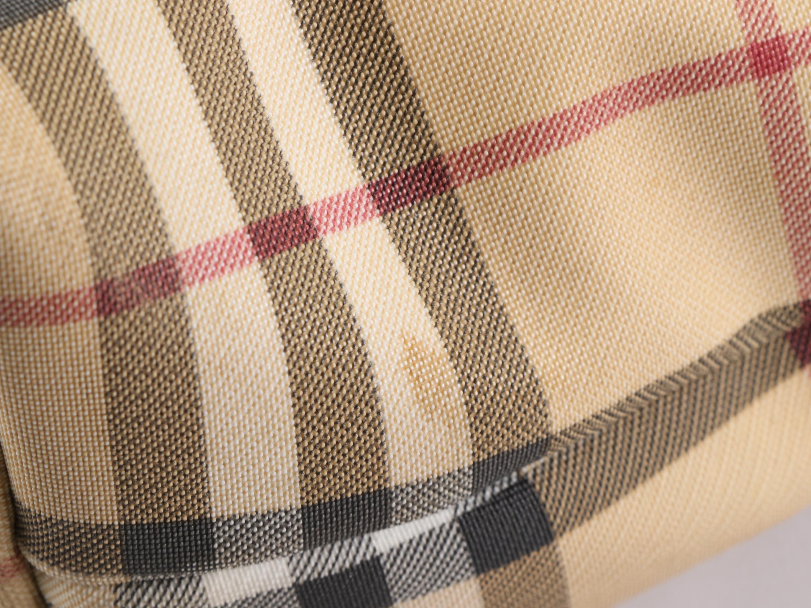 Burberry Tote Bag in Nova Check Canvas and Black Leather Trim