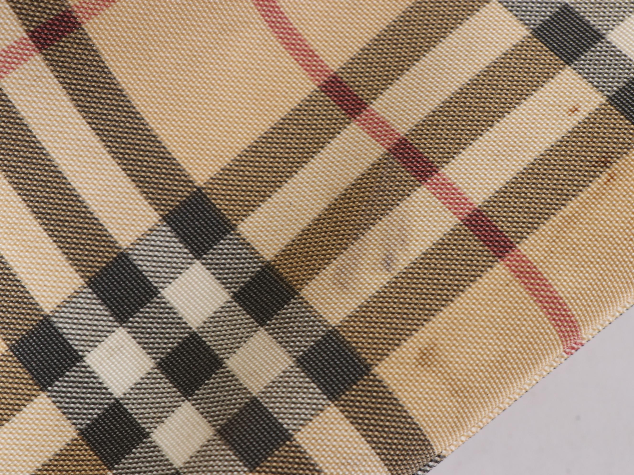 Burberry Tote Bag in Nova Check Canvas and Black Leather Trim