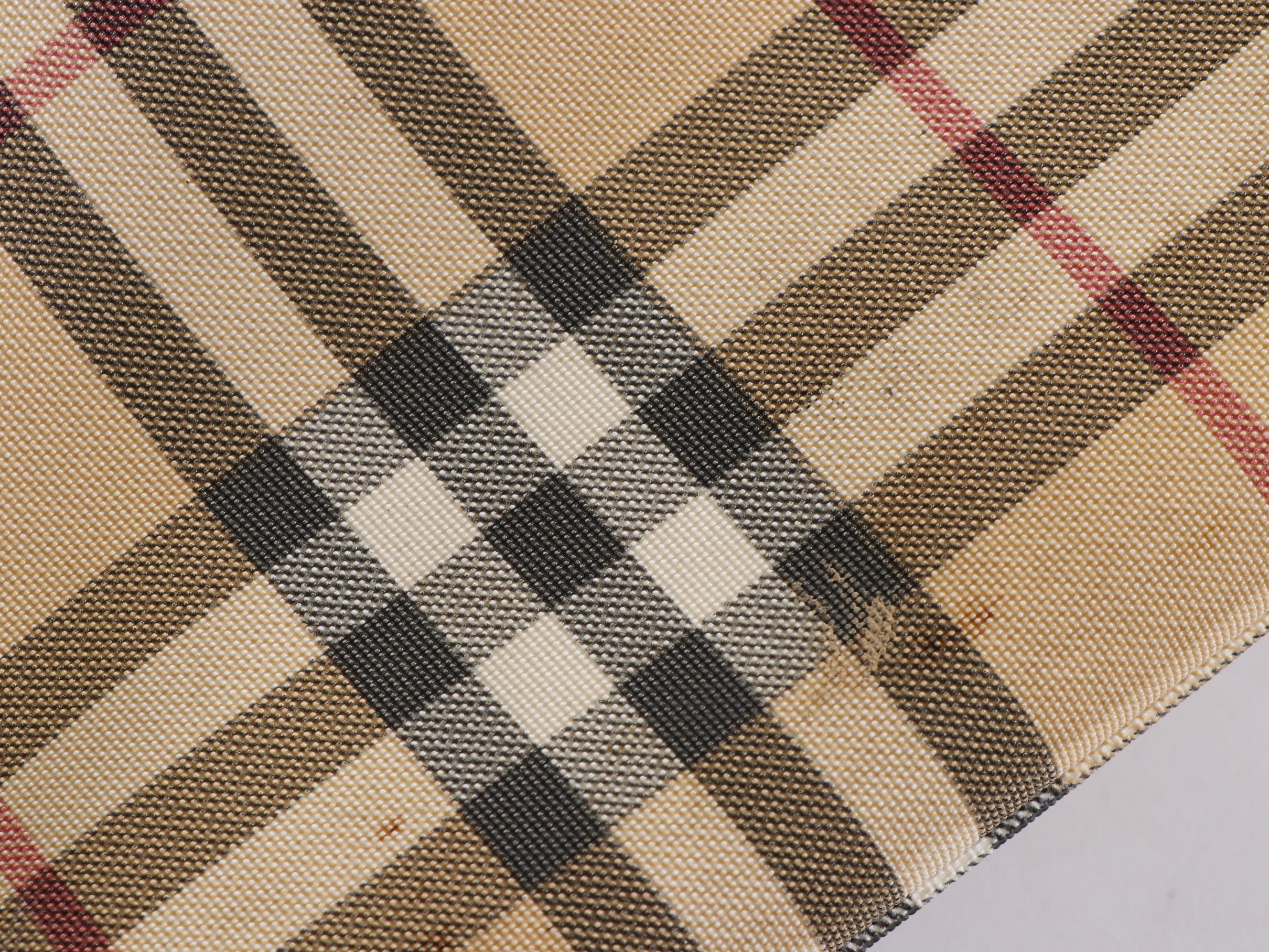 Burberry Tote Bag in Nova Check Canvas and Black Leather Trim