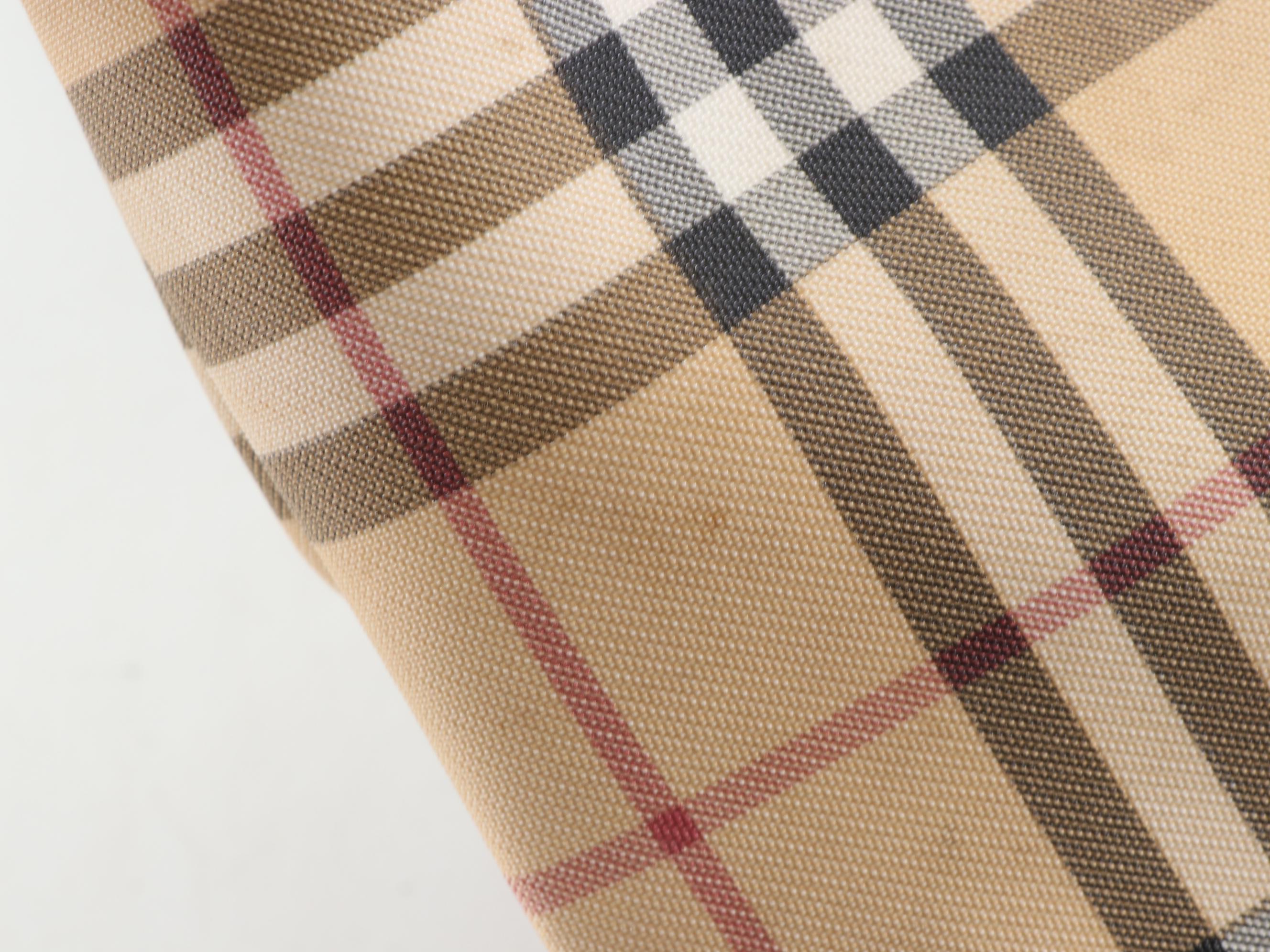 Burberry Tote Bag in Nova Check Canvas and Black Leather Trim