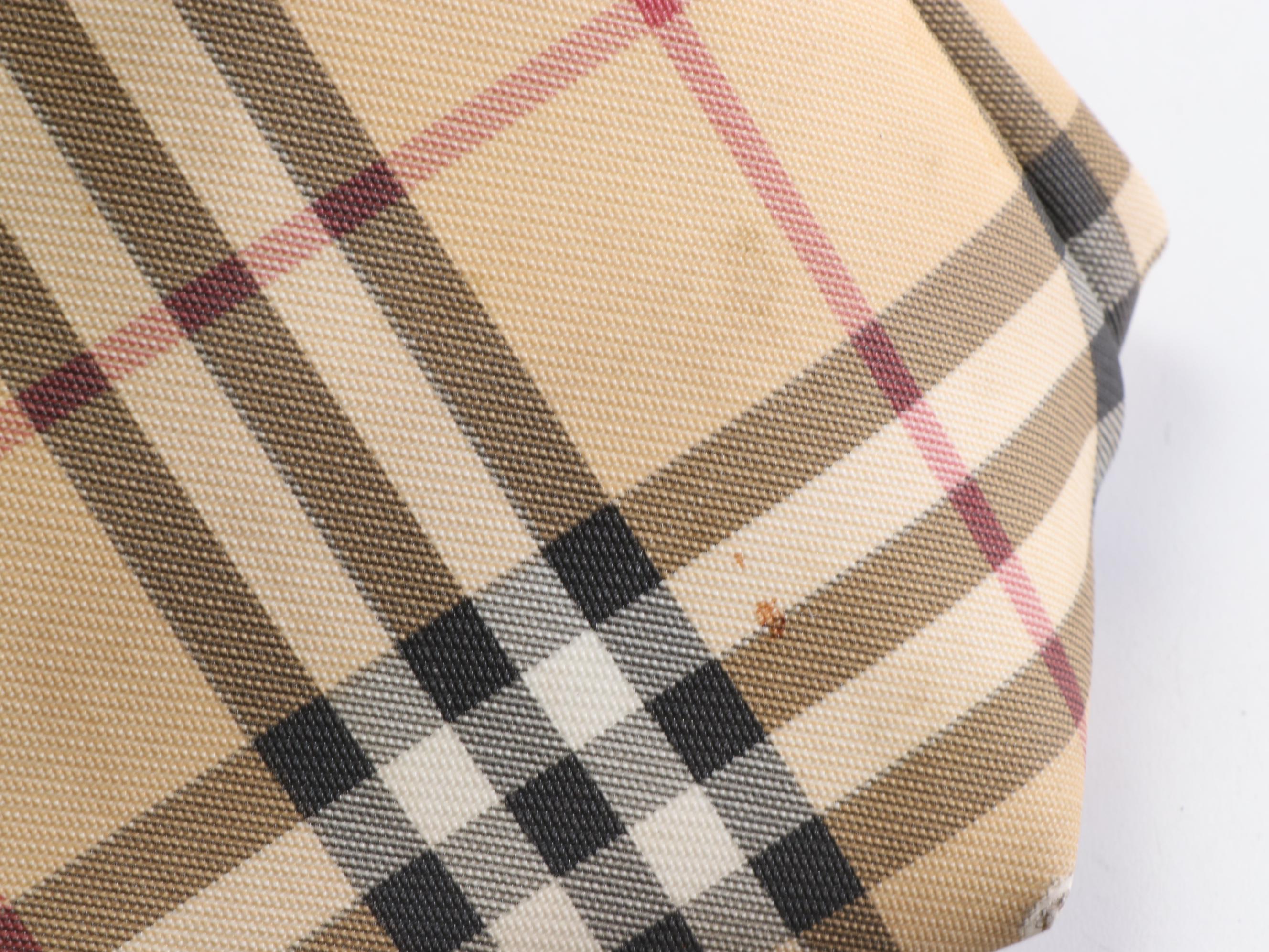 Burberry Tote Bag in Nova Check Canvas and Black Leather Trim