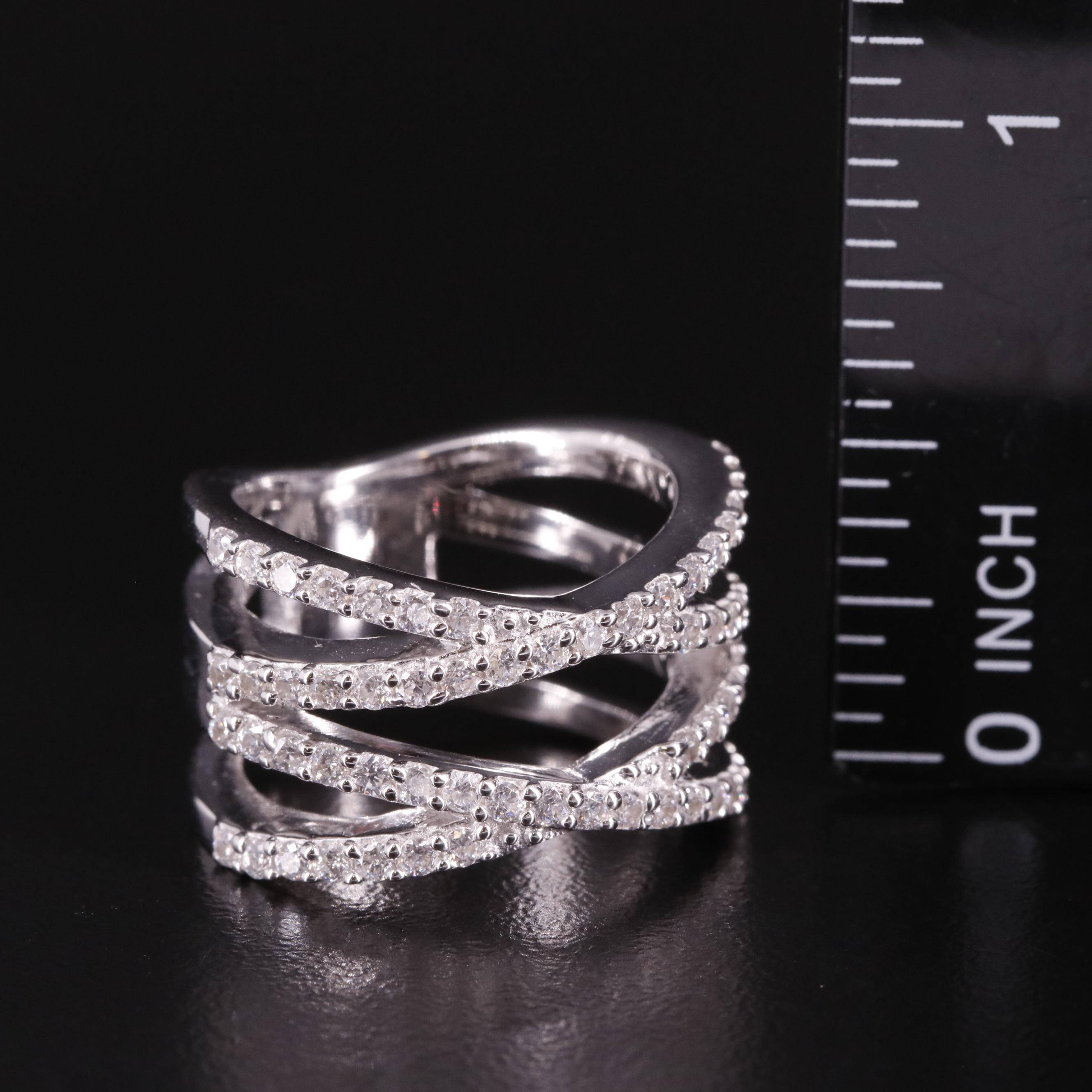 Sterling Cubic Zirconia Crossover Ring
