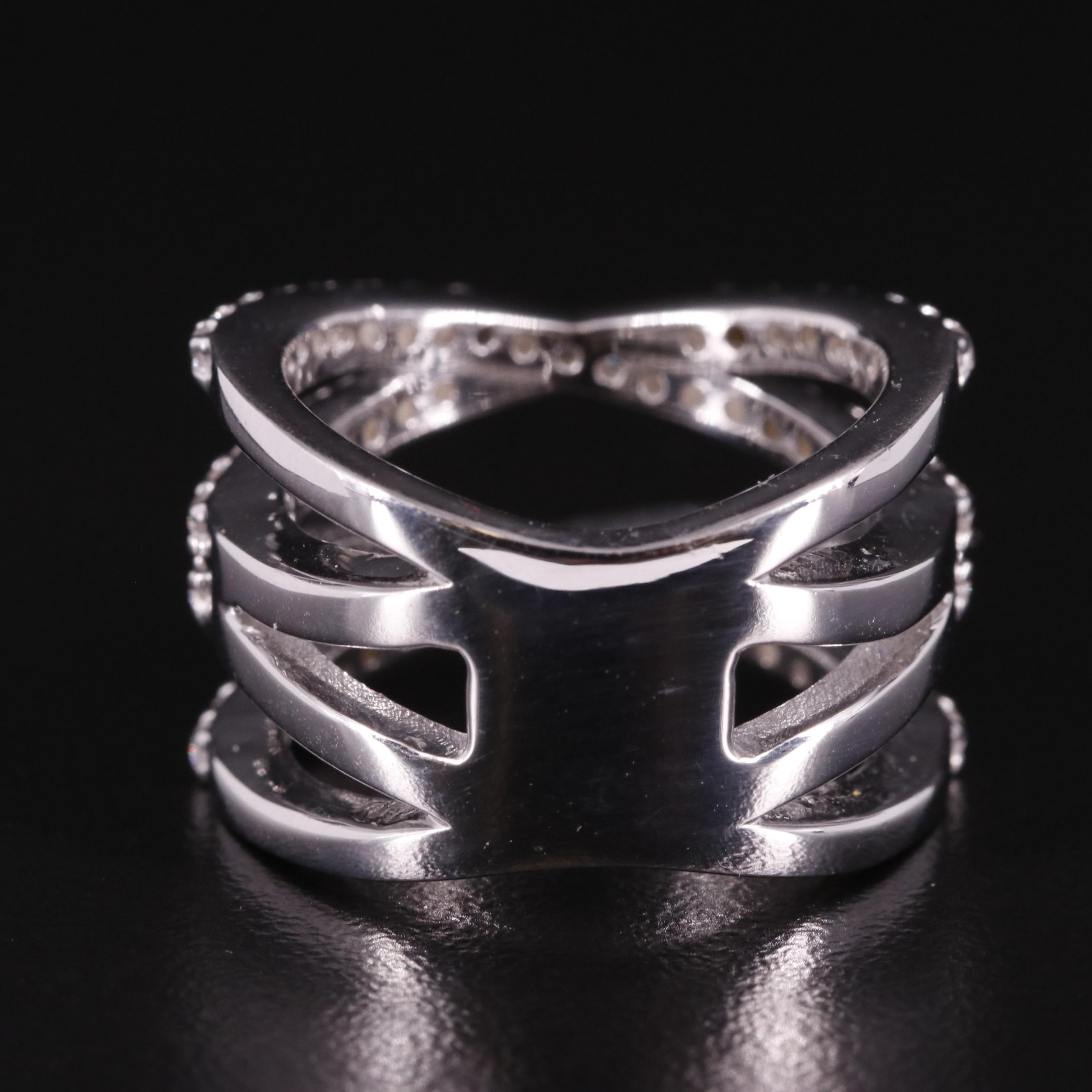 Sterling Cubic Zirconia Crossover Ring